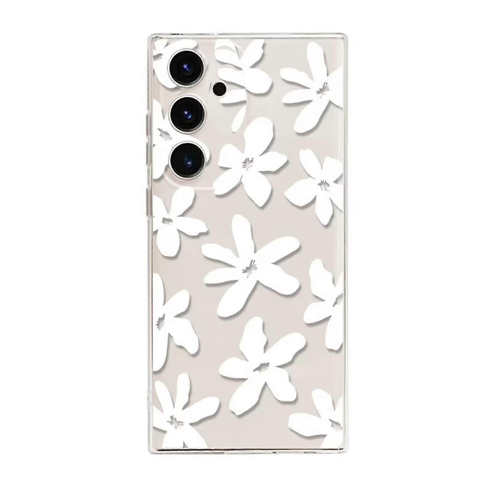 Miagon Flower Case for Samsung Galaxy A05S, Transparent Soft TPU, Scratch-Resistant Silicone Gel, Butterfly Leaves Design
