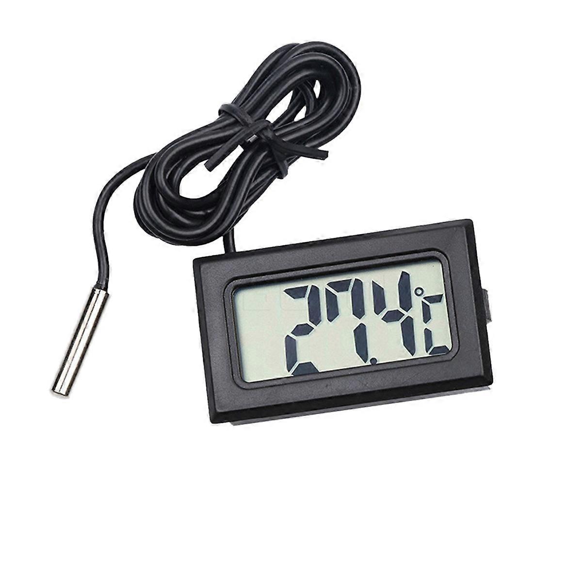 Aquarium Water Temperature Gauge Black 1Set Professional Sensor Rectangular Shape For Fish Tank And Pond Use