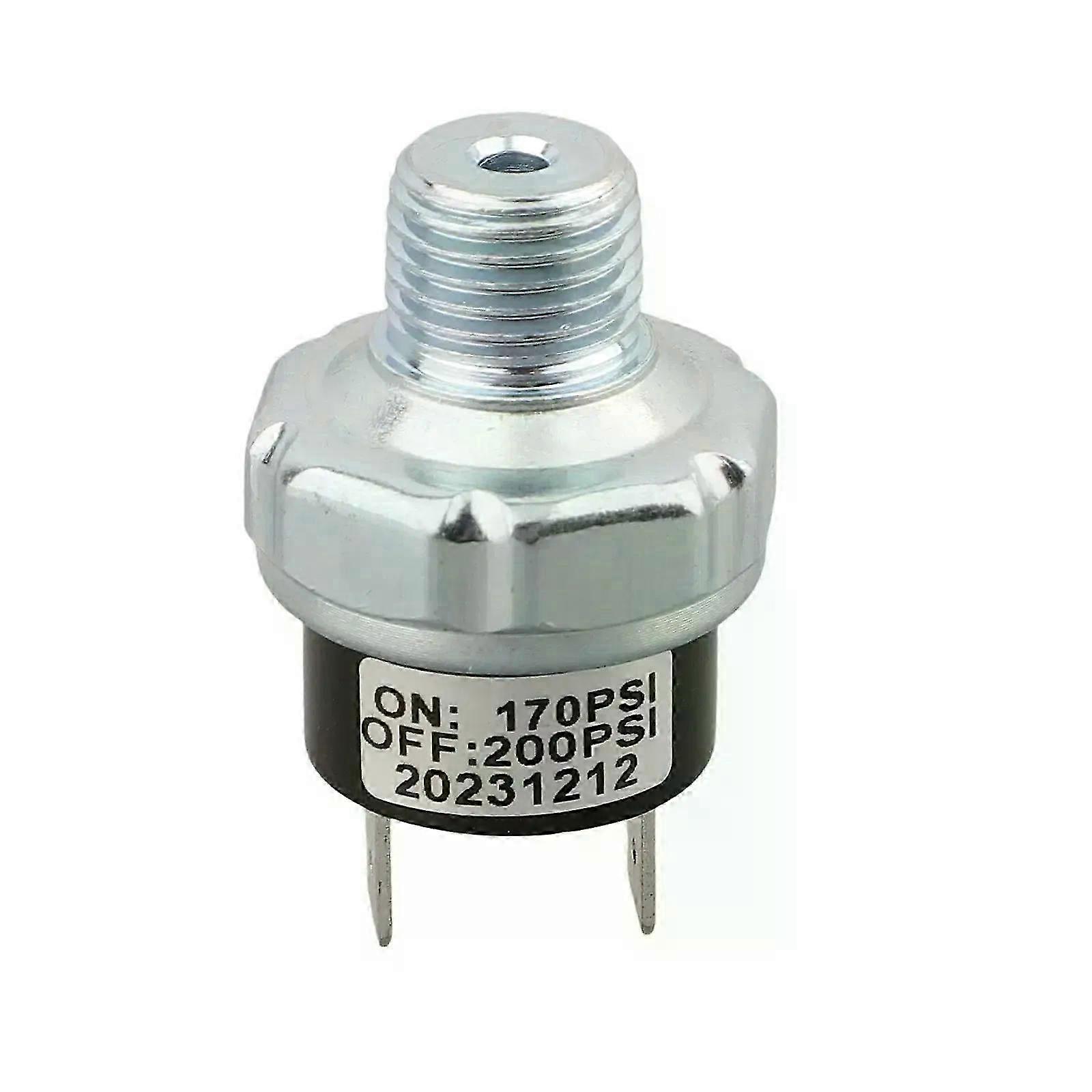 Διακόπτης πίεσης αεροσυμπιεστών χάλυβα άνθρακα 1/4 NPT 1/8 σπείρωμα συμβατό με 12V/24V συνεχές ρεύμα 44mm ύψος