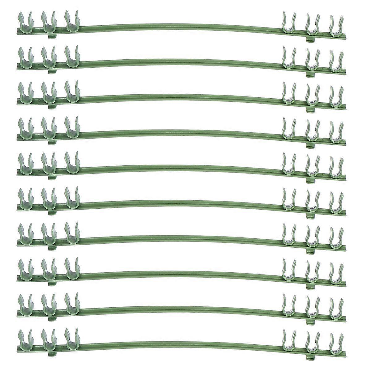 Cucumber and Tomato Support Buckle Made of Plastic Green Color for Fixing Use 50 Pieces Fit for 8mm Round Tube