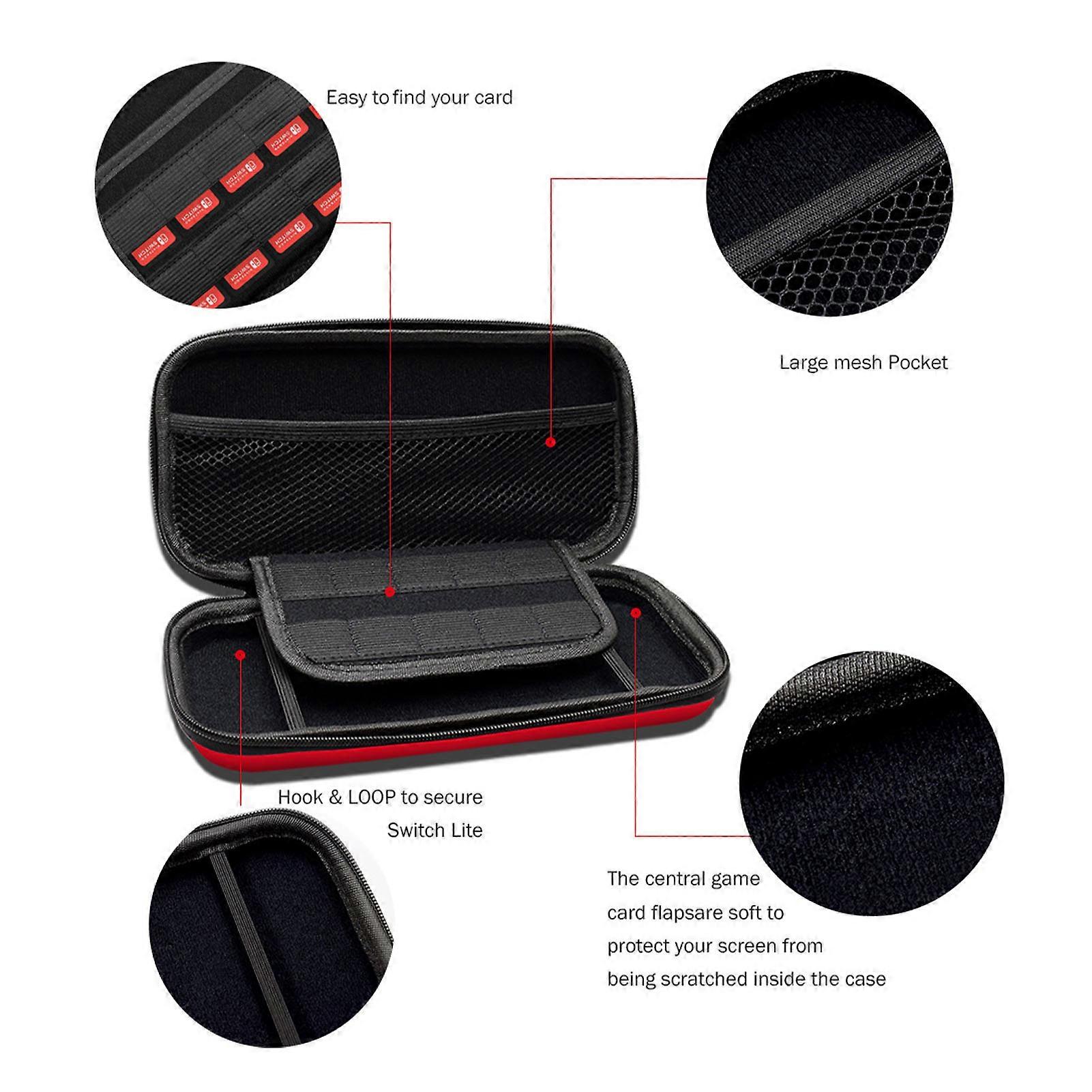 Game Console Carrying Case Large Capacity Scratch Resistant Portable Game Machine Storage Bag Red