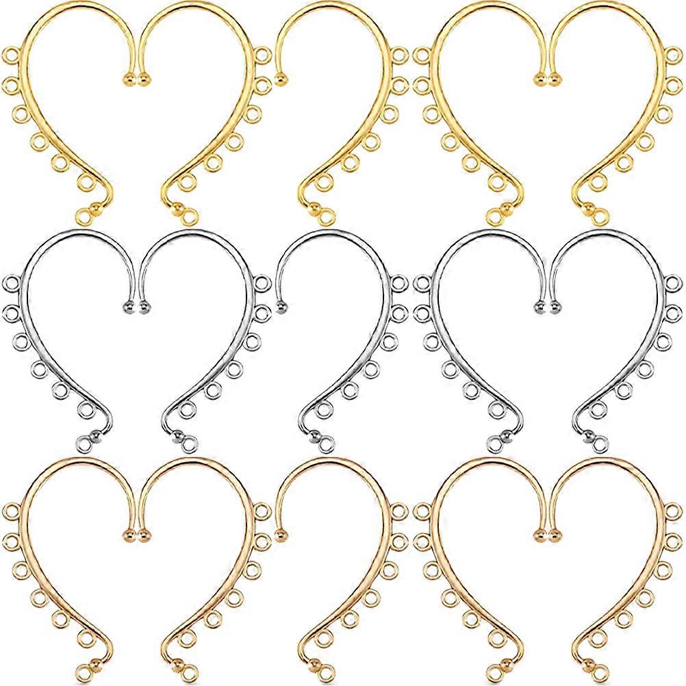 DIY Earring Hooks Assorted Color Alloy Material 15pcs