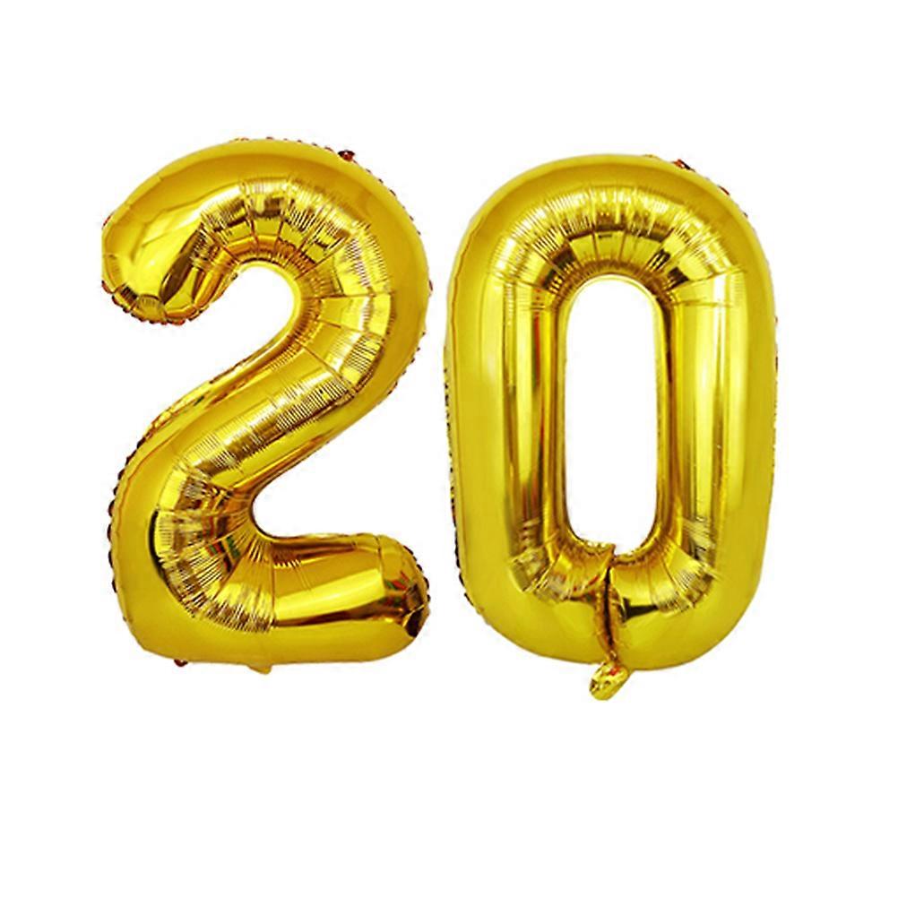 Golden Number Balloons for Party Decoration Made of Aluminum Foil and Safe 16 Inches