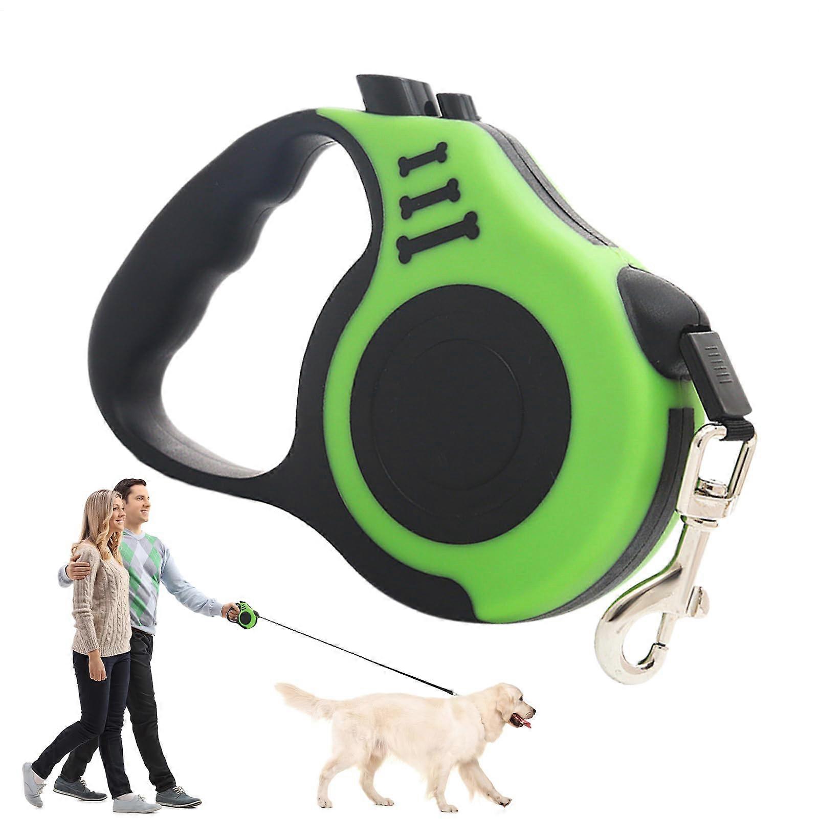 Retractable Dog Leashes Green for Small or Medium Dogs Automatic Pull Rope Ergonomic Handle Durable Outdoor Training Equipment