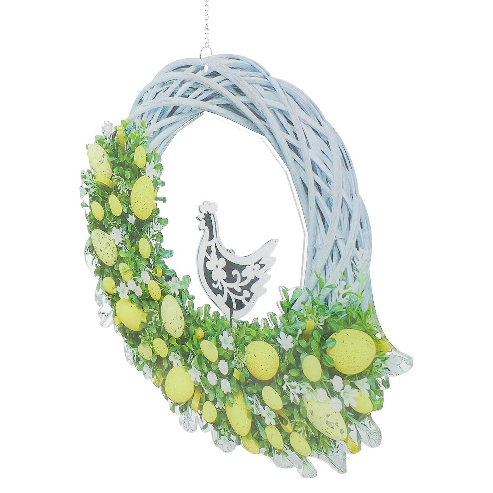 Spring Wreaths For Home Faux Floral Wreath Festive Atmosphere Creation Circular Realistic Texture Multi 24.7X22.5X0.3cm 1Pcs