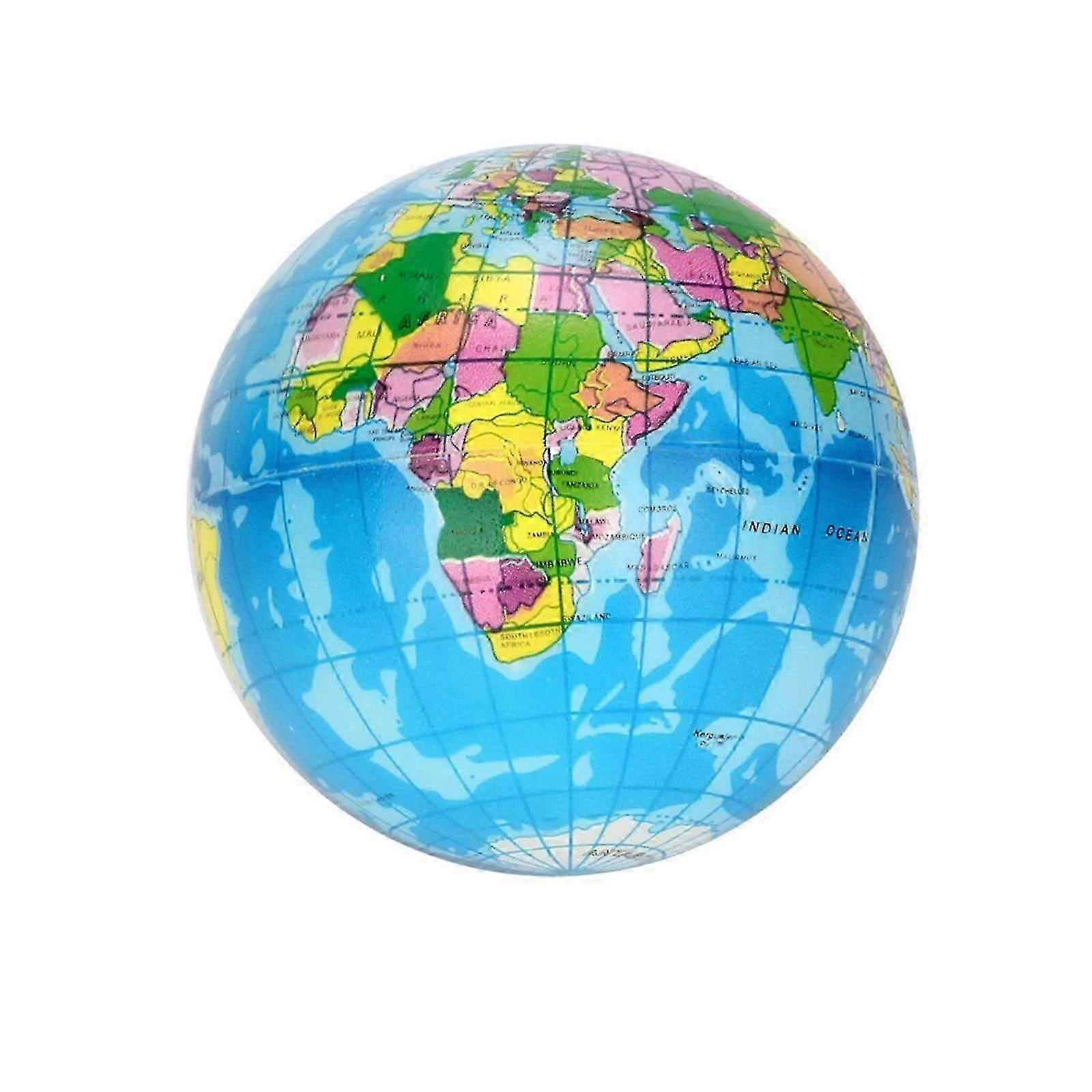Stress-Relief Foam World Map Ball - 7.6cm Palm-Sized Earth Ball for Relaxation