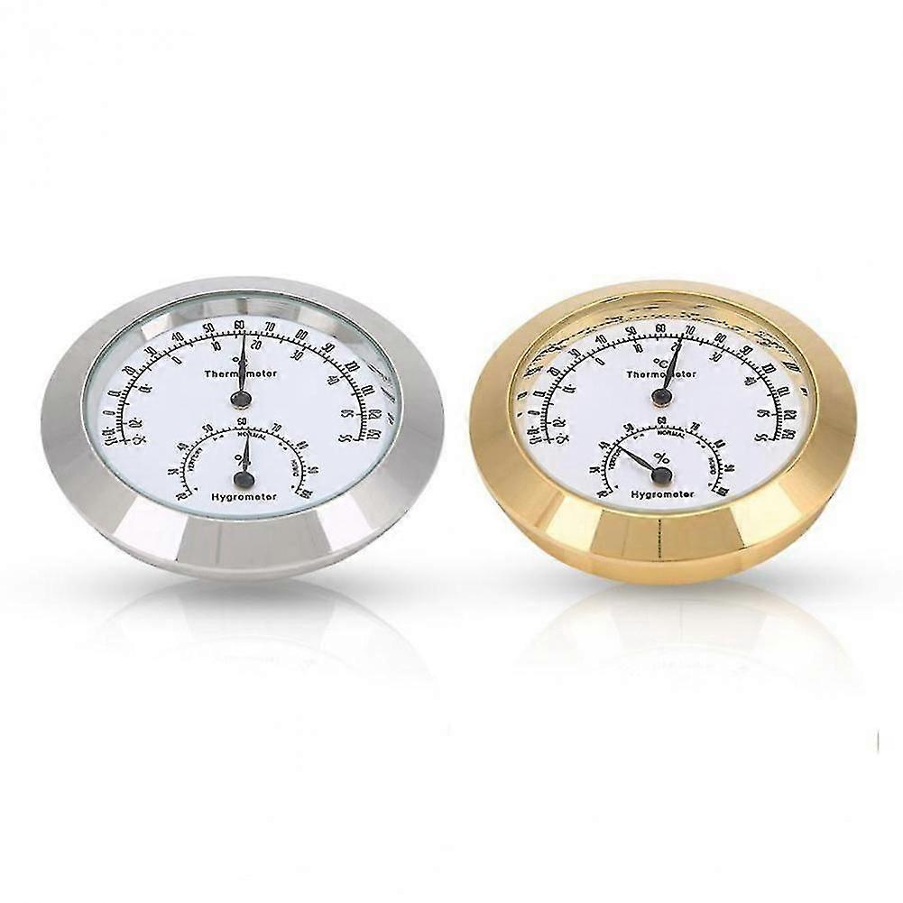 Set of 2pcs Violin Temperature and Humidity Digital Round Guitar Thermometer Hygrometer for Instrument Care