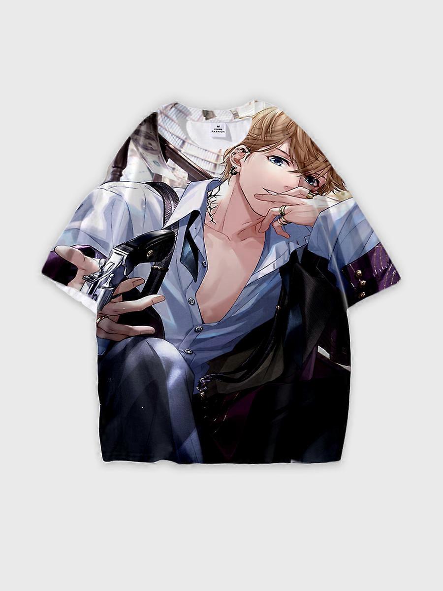 T-shirt round neck Role Pattern loose short sleeve E3631