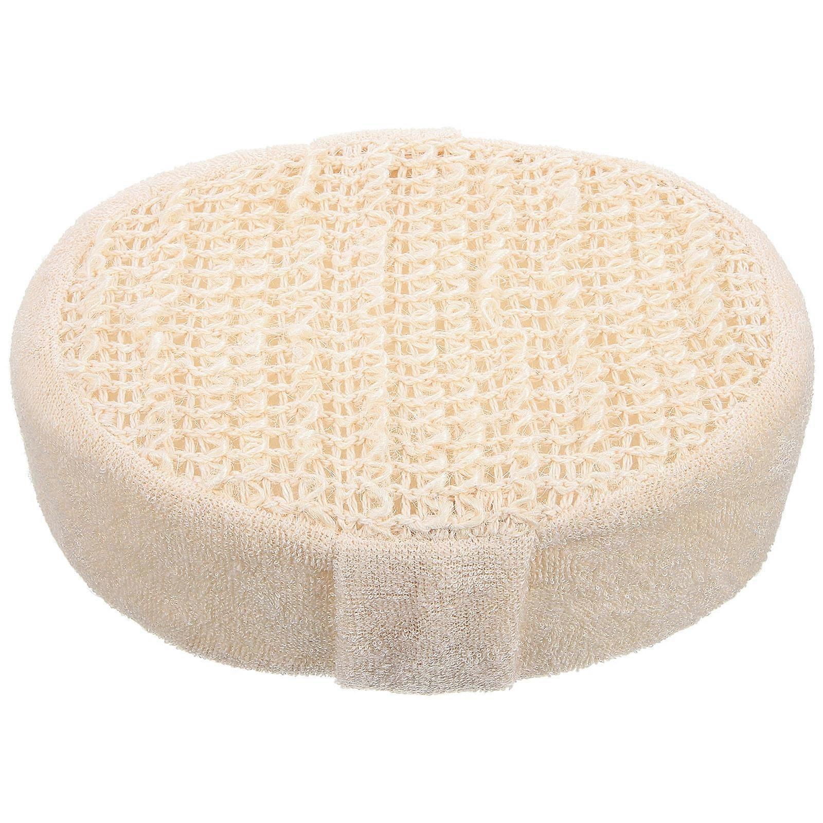 Esponja de Banho para Esfoliação e Limpeza Bege Cor Algodão Linho Material 6.5 x 4.5 Polegadas