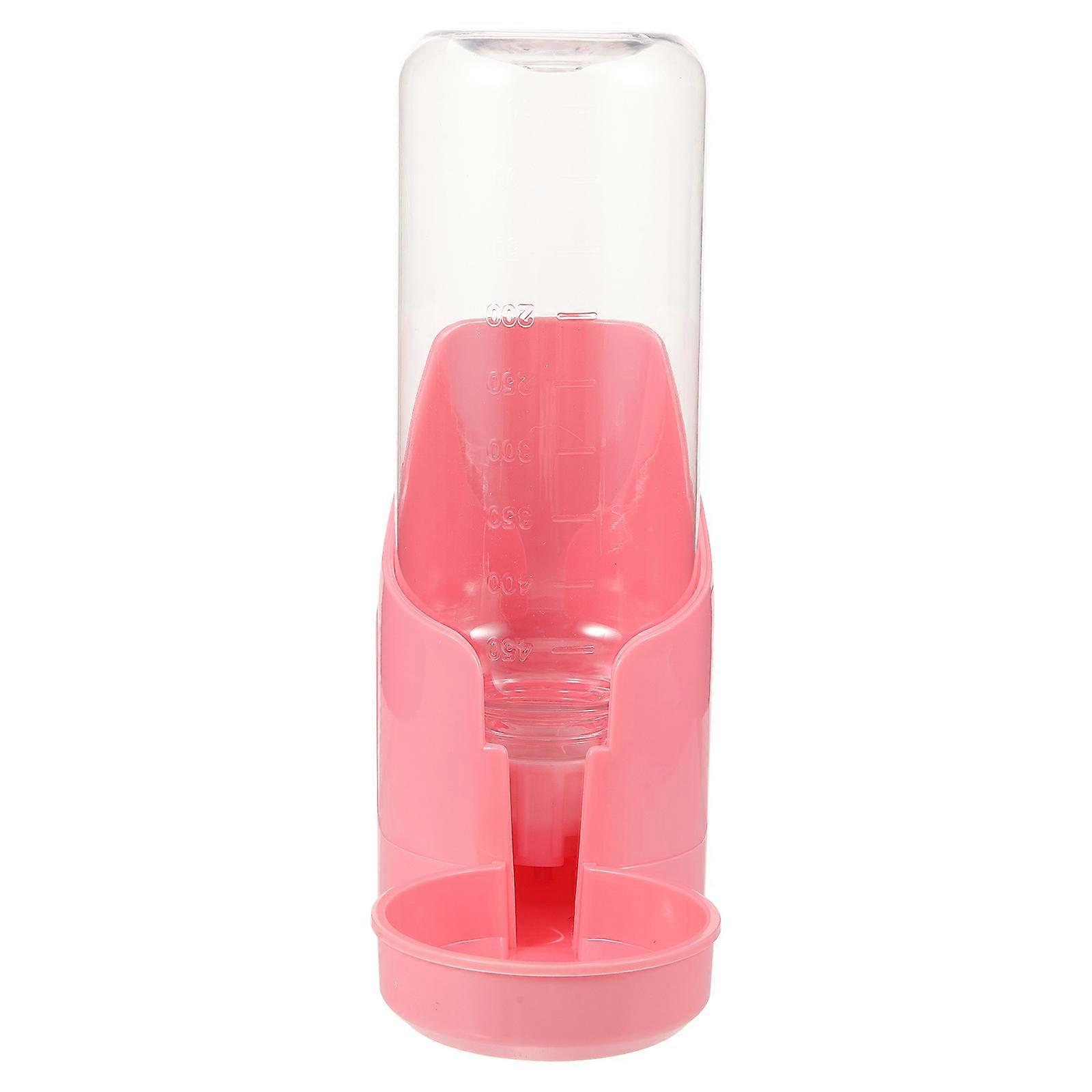 Hanging Automatic Water Dispenser Pink Plastic Convenient Dog Feeder for Storage with Space Saving