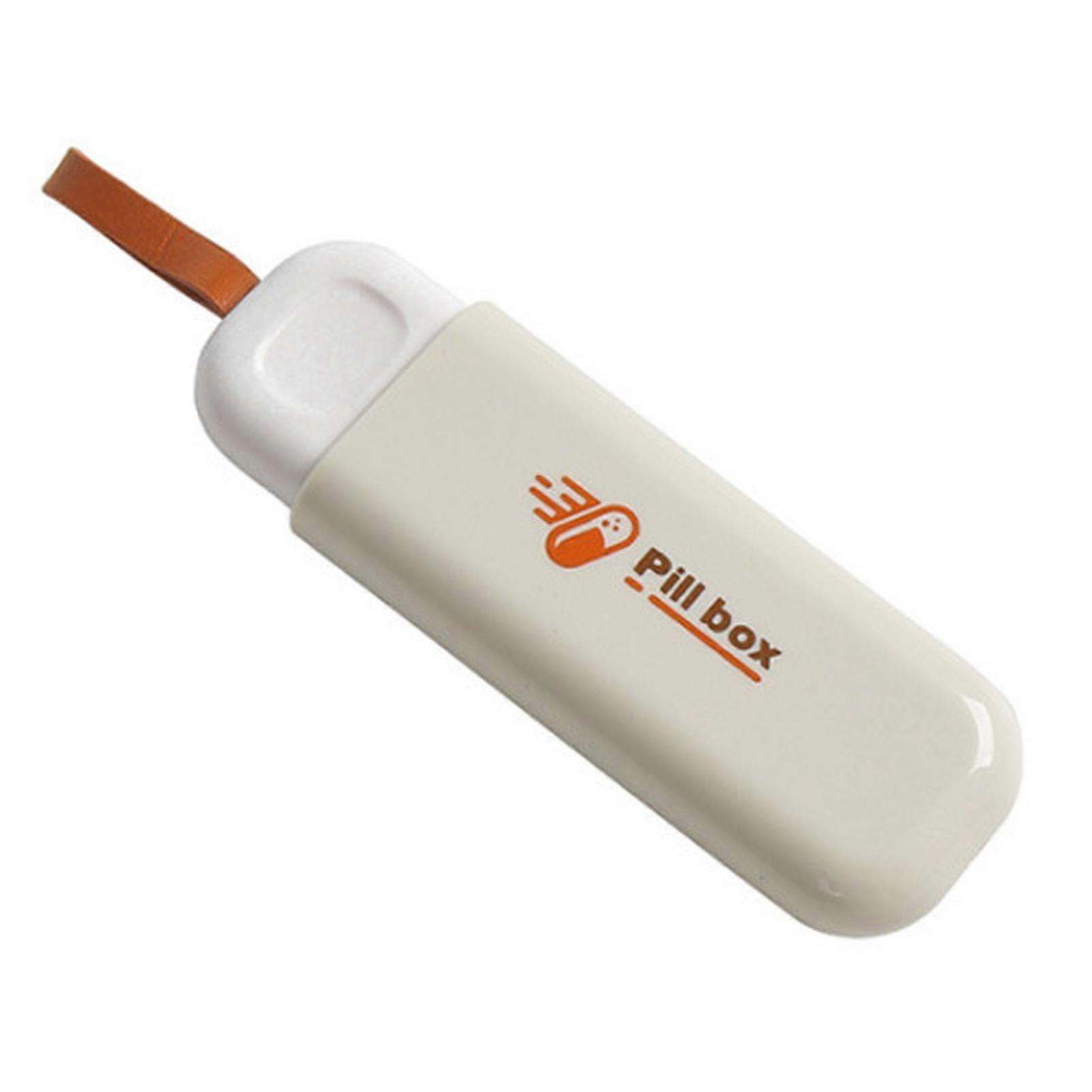 Mini Medicine Pillbox with Lanyard Multi-Purpose Medicine Dispenser for Small/Large Tablets
