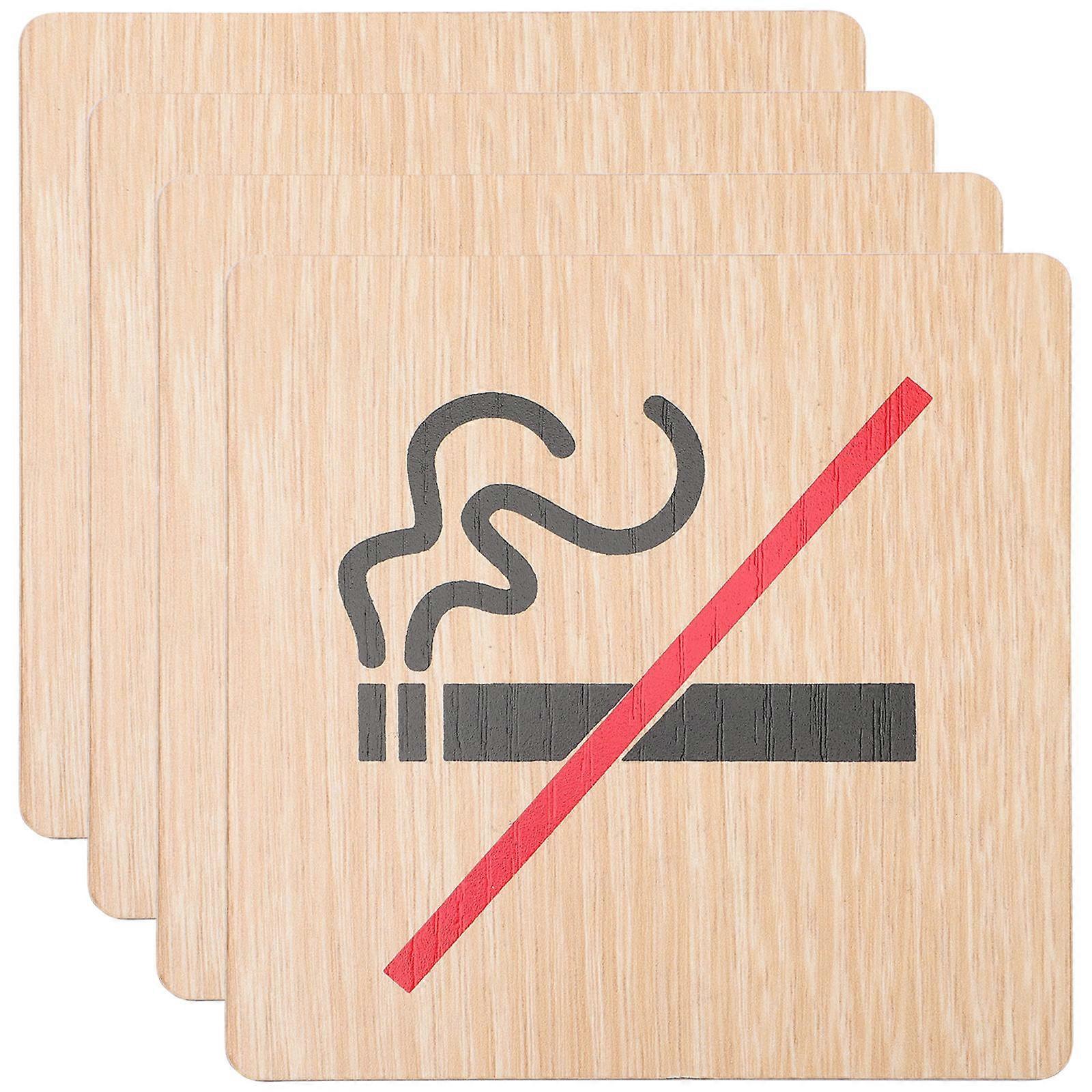 4pcs No Smoking Signs for Home, Office, Hotels & Restaurants – & Fade Resistant Reminder Boards