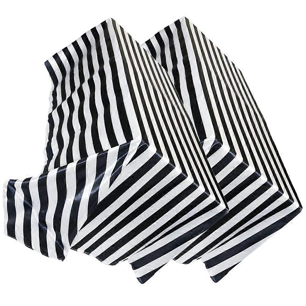 Striped Tablecloths Waterproof Rectangle Plastic Table Covers for Home Use Multi Color 2 Pieces