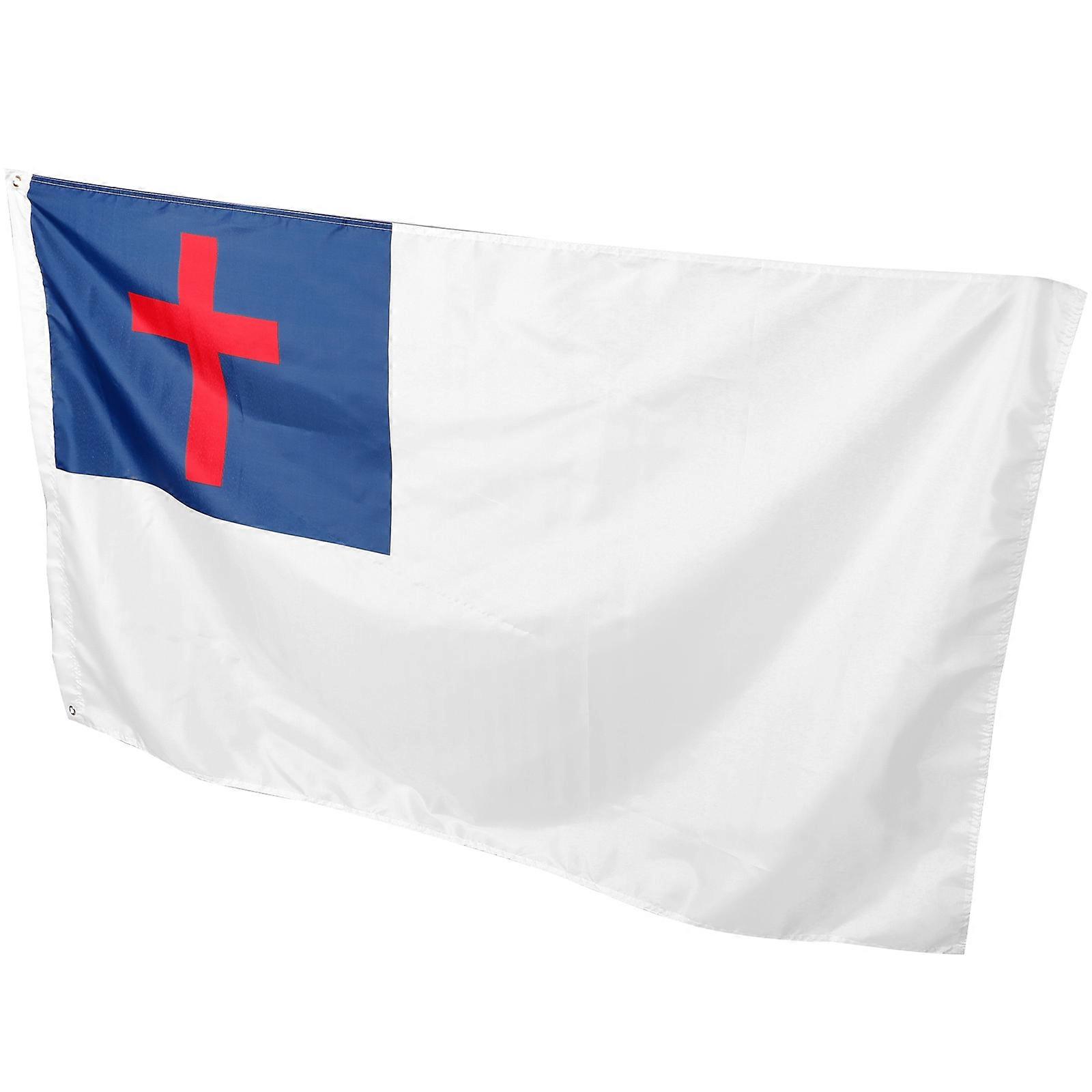 Christian Cross Flag Decorative Polyester Yard Flag for Easter and Outdoor Use 3x5 Feet