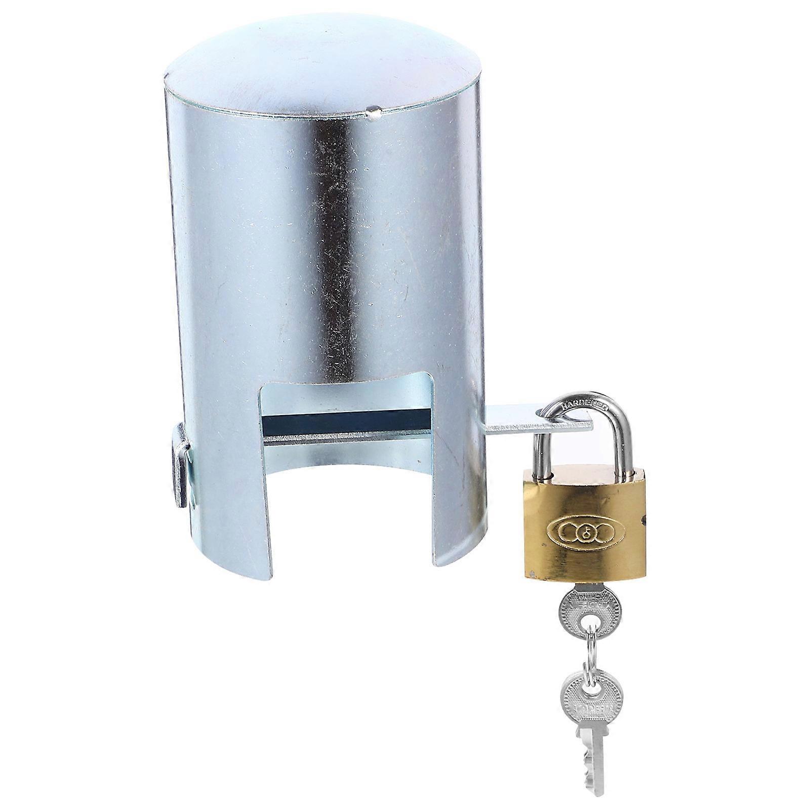 Outdoor Faucet Lock for Water Spigot Made of Iron Silver Color Easy to Install and Remove 1 Set