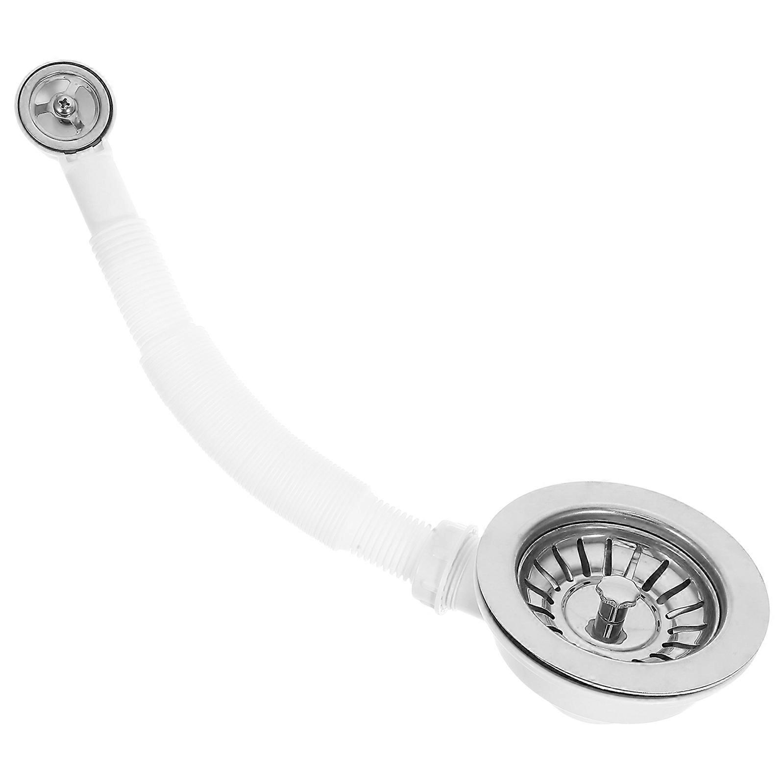 Ansamblu de scurgere a chiuvetei tip bol cu capac de preaplin, filtru eficient de resturi pentru chiuveta de bucătărie, scurgere rapidă a apei, compatibil cu chiuvetele standard