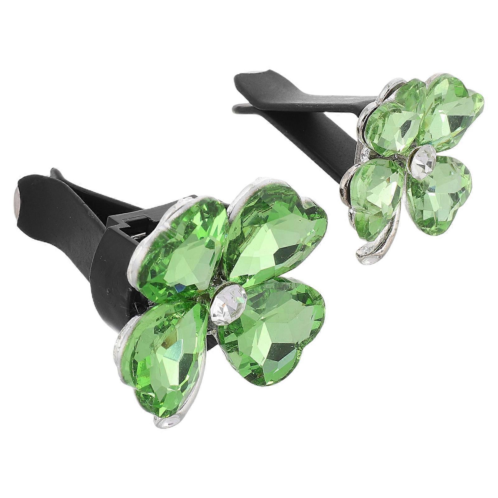 Air Car Aromatherapy 2Pcs Lucky Four Leaf Car Air Vent Clip Diffuser