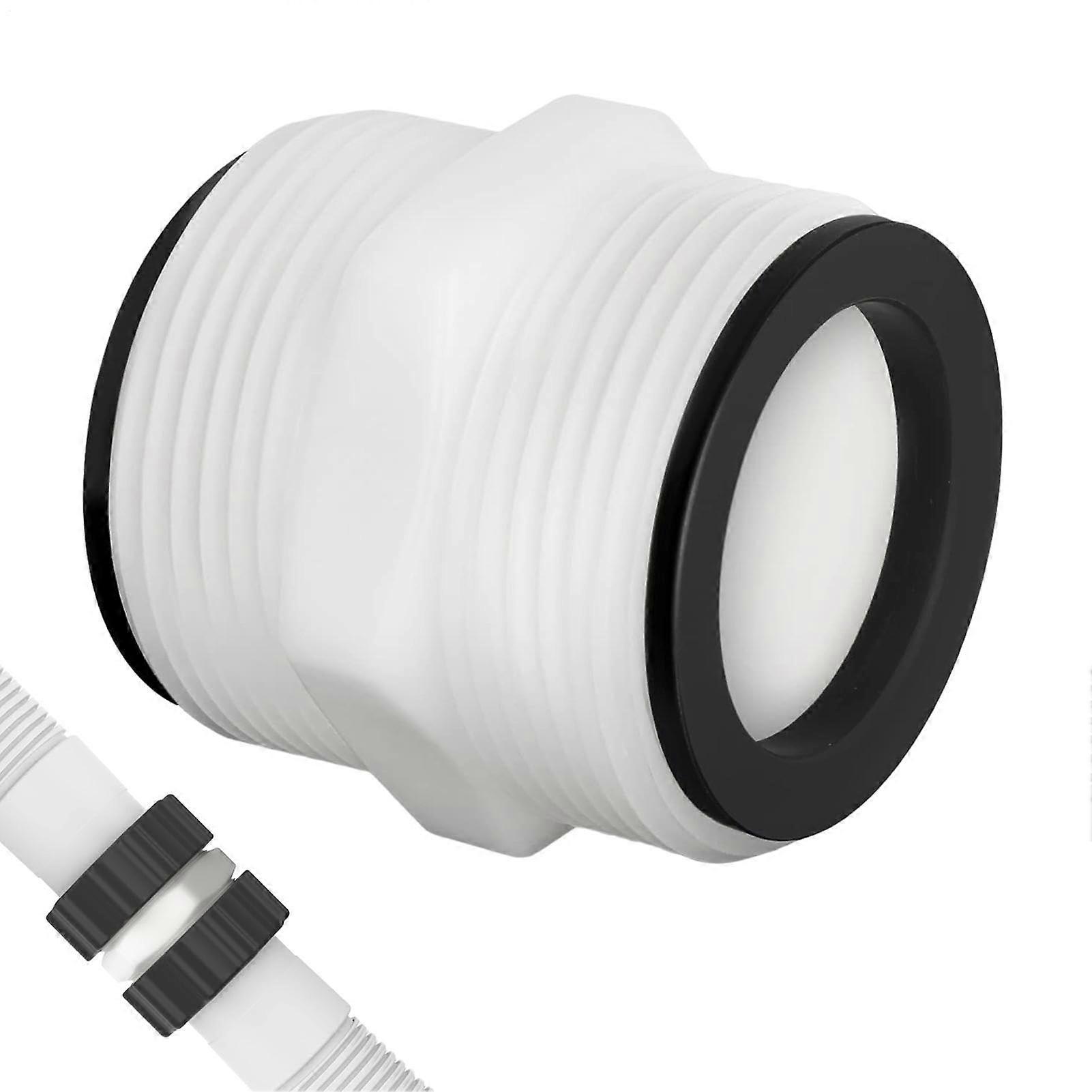 Pool Hose Adapter with 2 Replacement Sealing Rings, Waterproof Skimmer Line Connector for Ground and Above Ground Pools