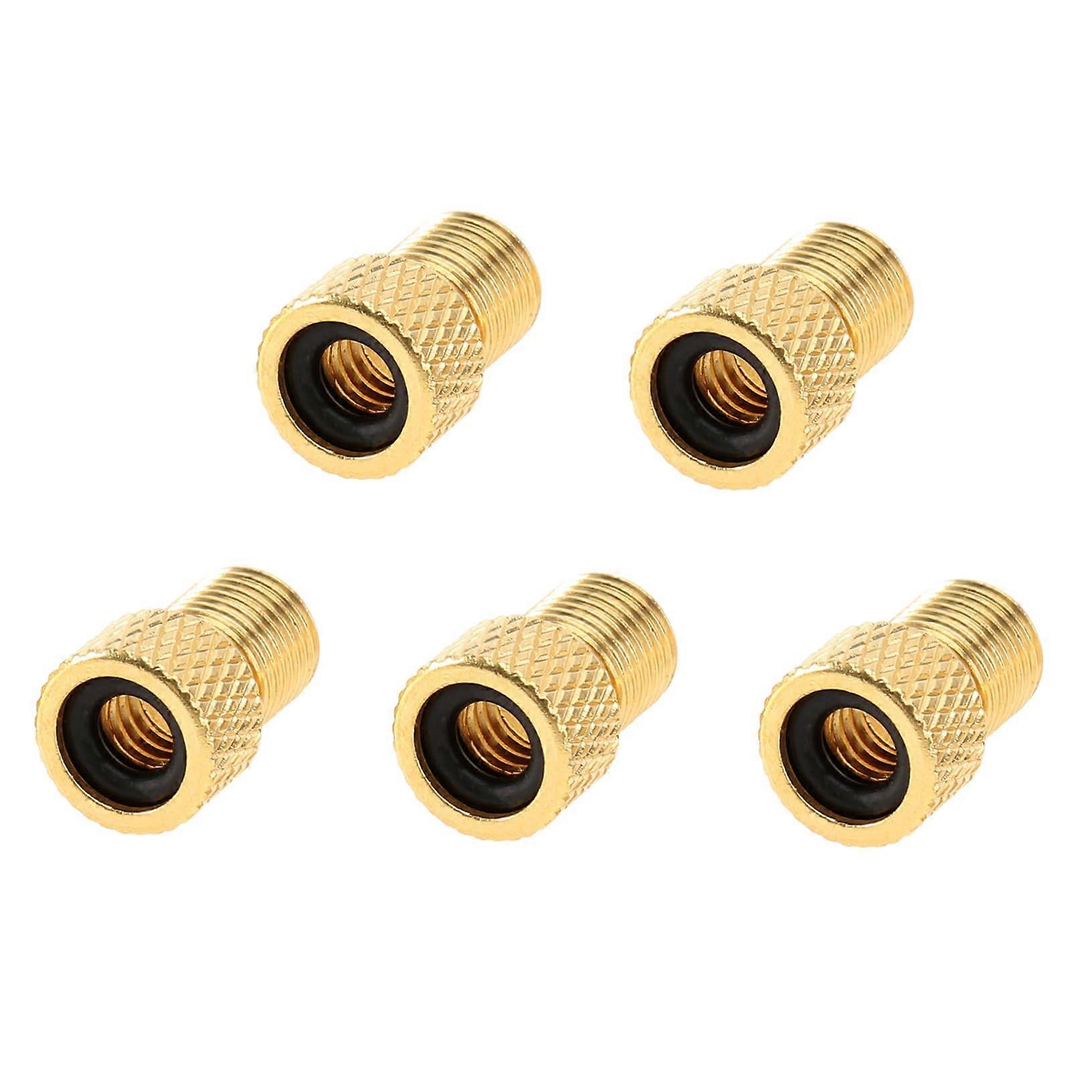 Adaptor Bicycle Pump Adapter Converter Set - 5 Brass Valve Adapters for Presta and Schrader Compatibility
