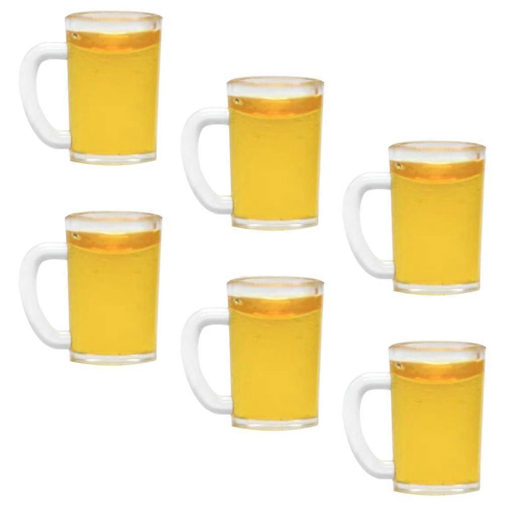 ミニチュアドールハウスアクセサリーデスクトップデコレーションに最適な愛らしいミニチュアカップ1.5X1.5X1CMイエロー6個