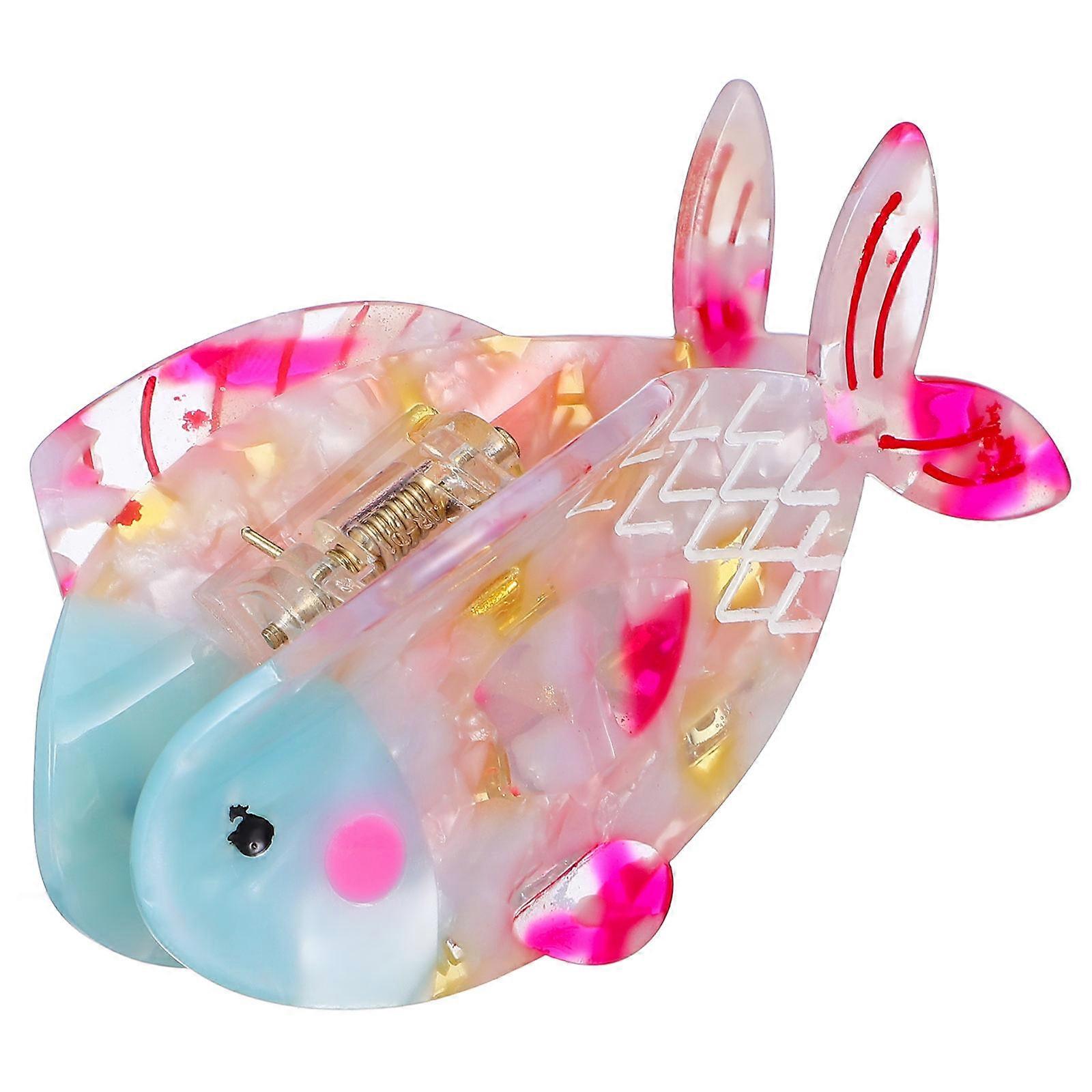 Fish Shaped Claw Clip for Hair Styling Lightweight Acetate Sheet Multi Color Fits Various Hair Types