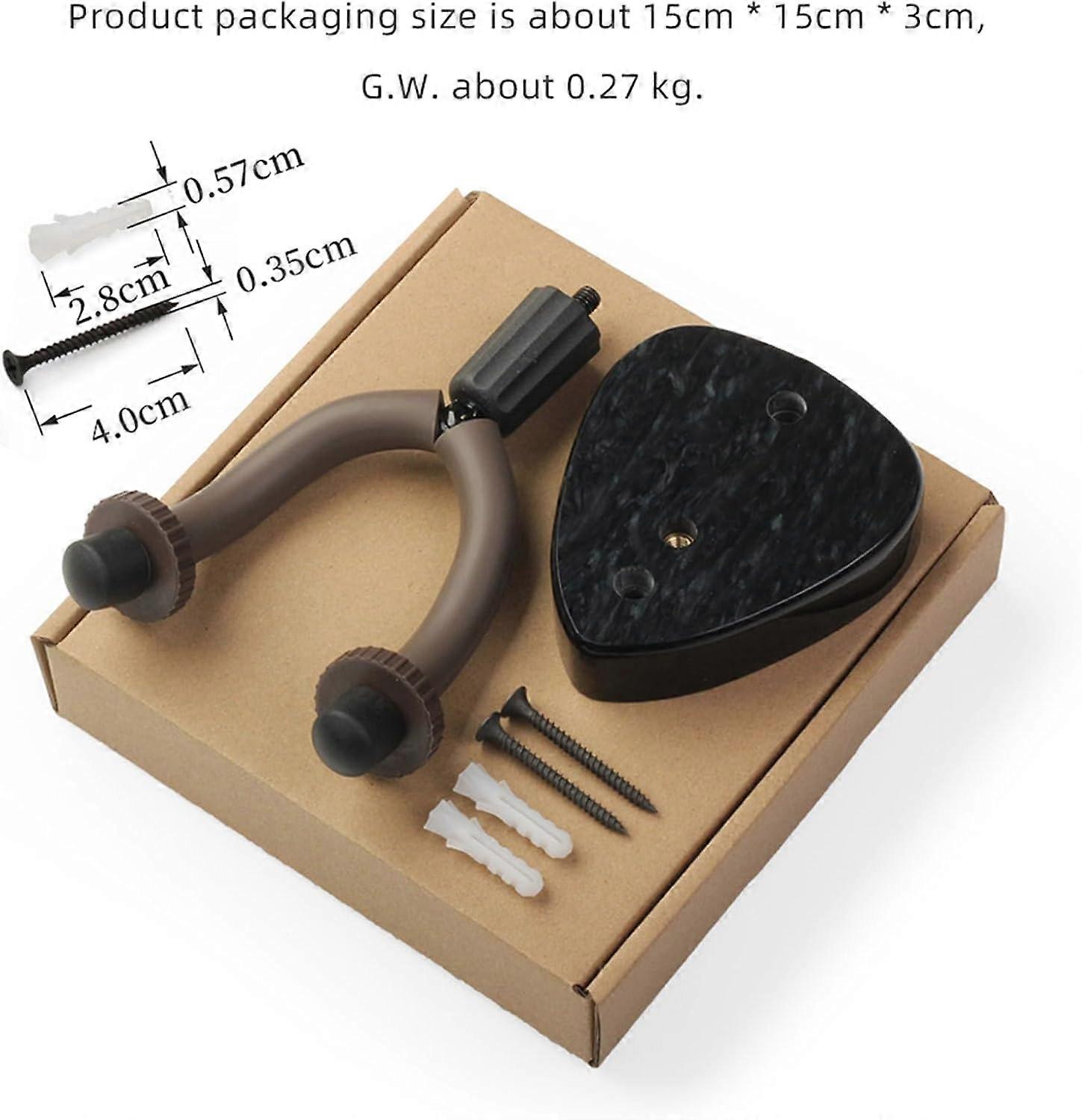 Guitar Wall Mount Hanger with Secure Space Saving Design for Guitars Ukuleles Violins Black