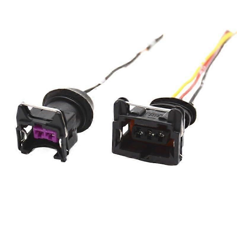 Car Fuel Injector Socket Plug 4pcs Set Two Pin 4pcs Fuel Injector Socket and Plug Compatible with Various Models