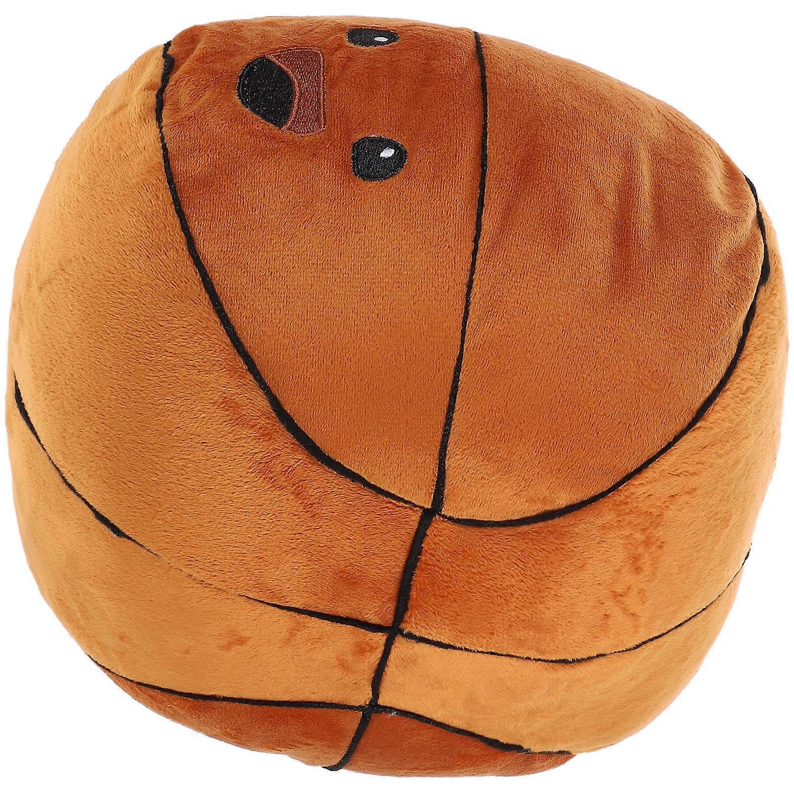 Plush Basketball Pillow Fluffy Stuffed Sports Cushion for Home Decor Soft and Cute Throw Pillow for Basketball Fans