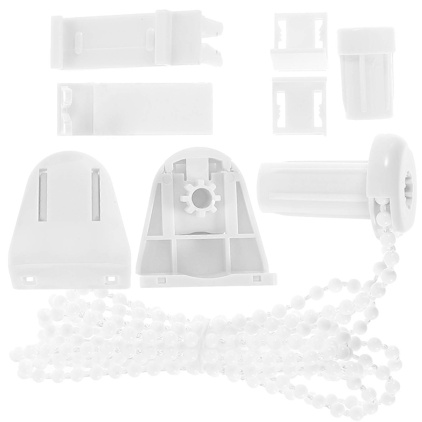 White Plastic Bead Chain Buckle Set for Home Easy Installation Without Drilling 2 Sets