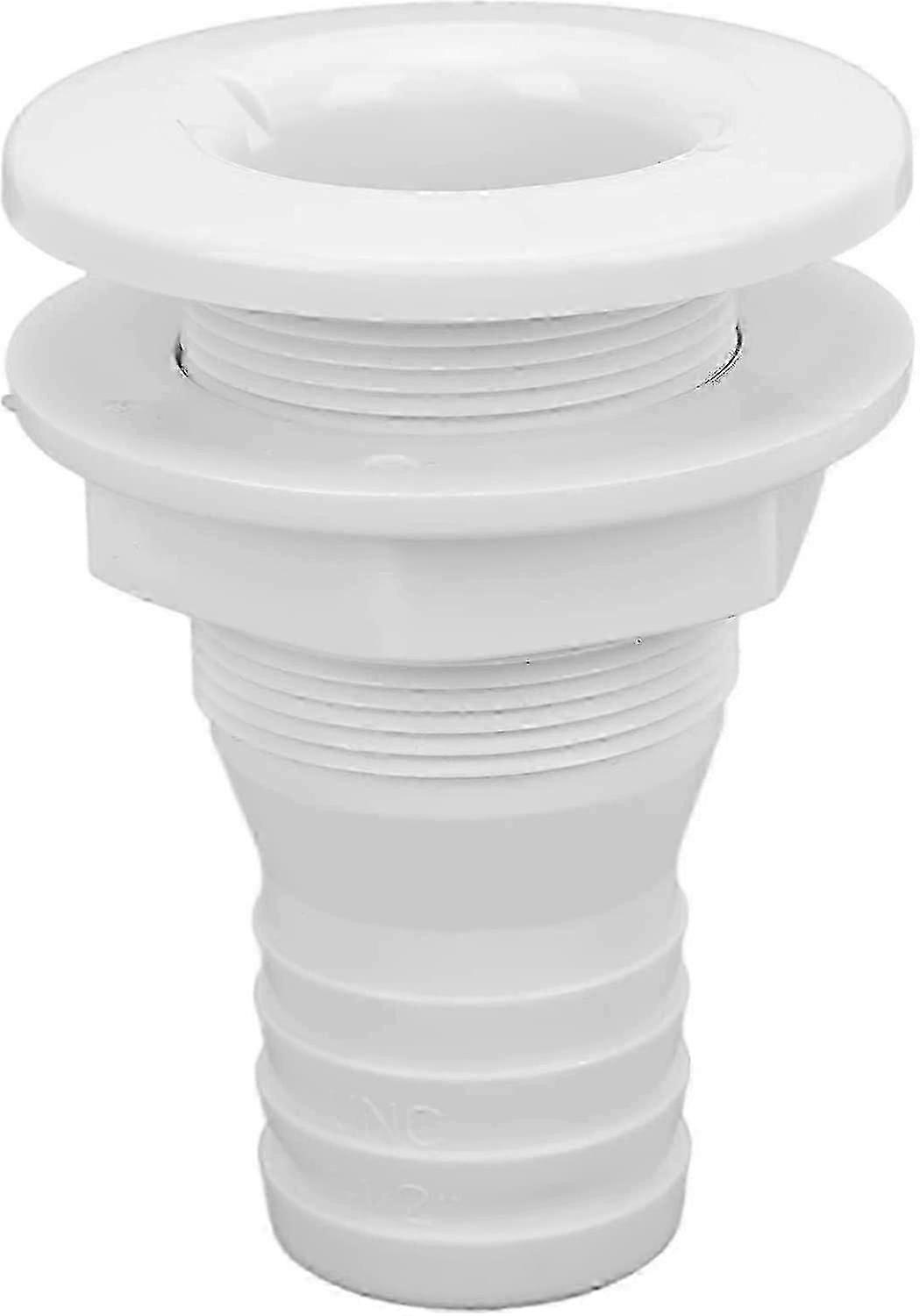 Hull Drain Connector Plastic Drain Connector Boat Thru-hull Connection Boat Drain Port Plug (white) (1pcs) Edition 0731