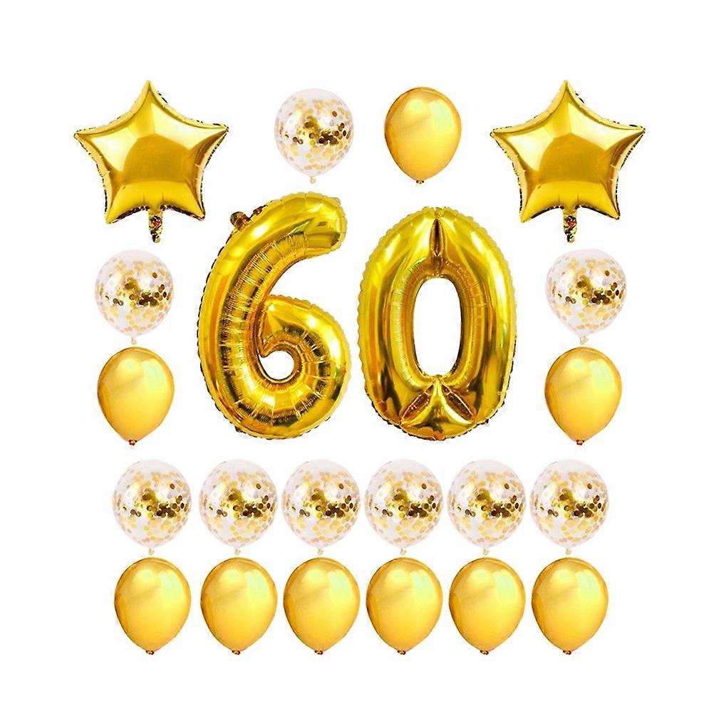 Birthday Foil Balloons, Decoration Set with Latex and Sequins