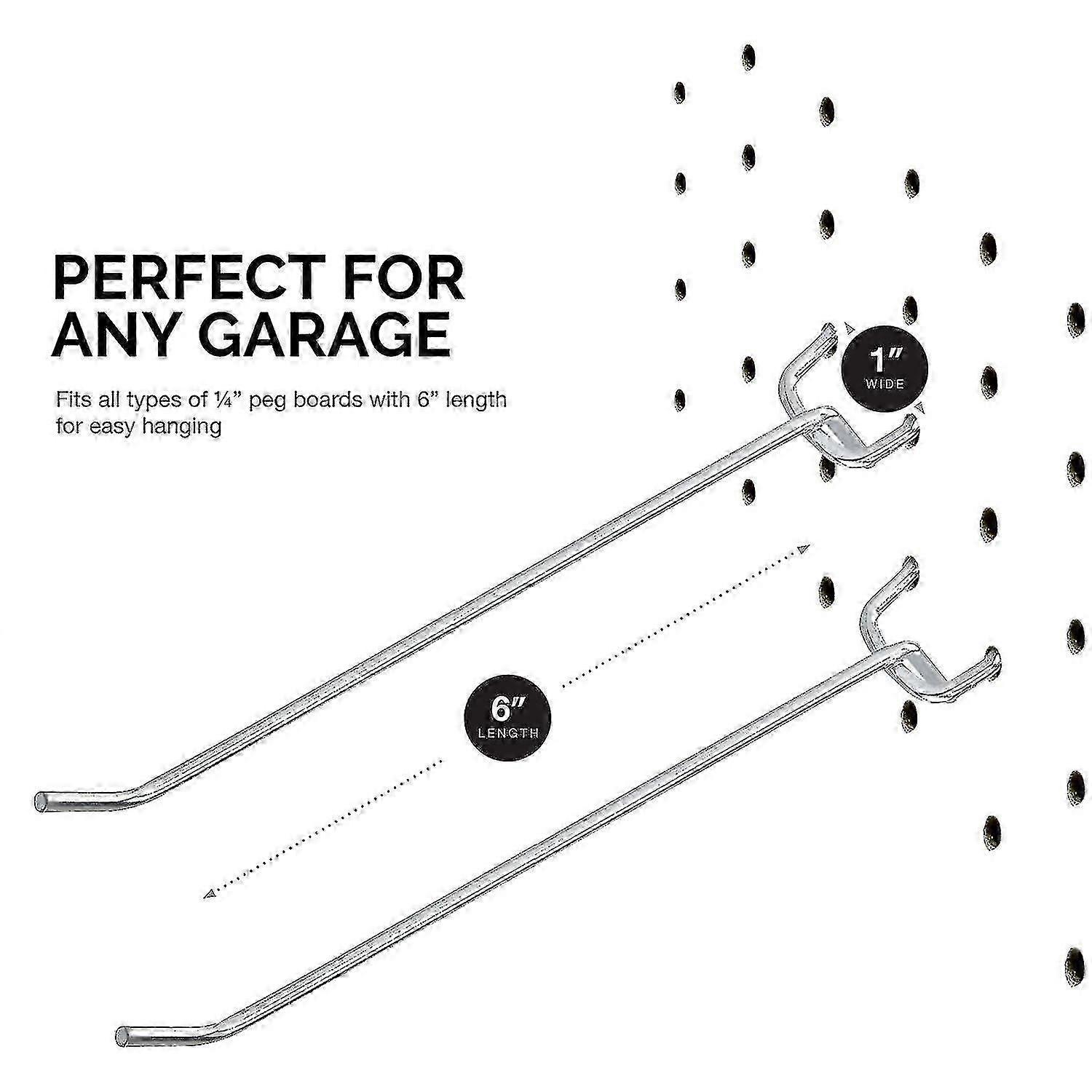 50 Pcs 6-inch Pegboard Hooks Shelving Hooks And Organizer Assortment