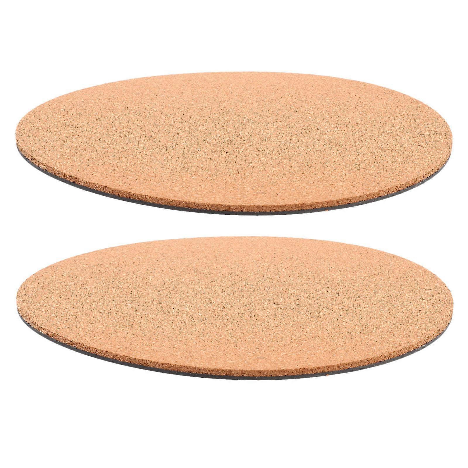 Chocolate Synthetic Cork Plant Mat for Flowerpot with Cushion Support and Scratch Protection 2 Pcs
