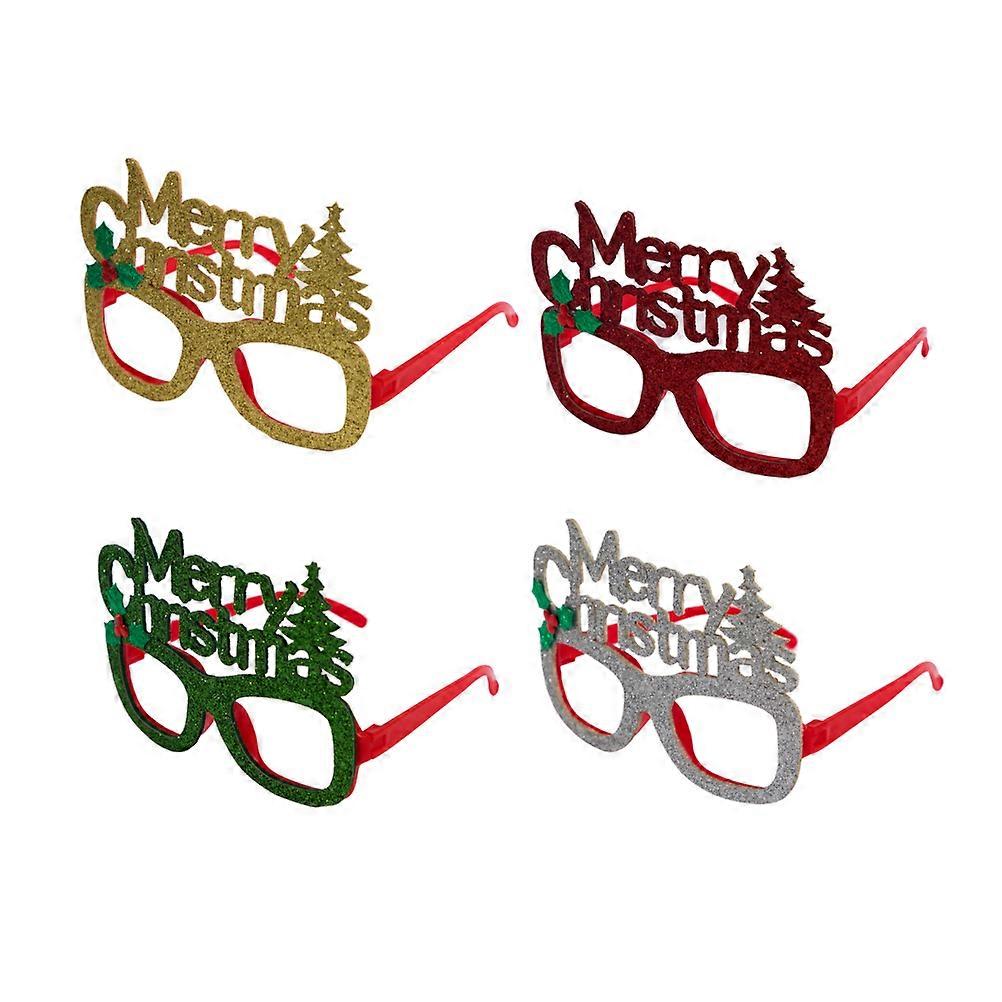 Sturdy Plastic and Sequin Cloth Party Eyeglasses for Fun Christmas Photos and Festive Atmosphere Assorted Color
