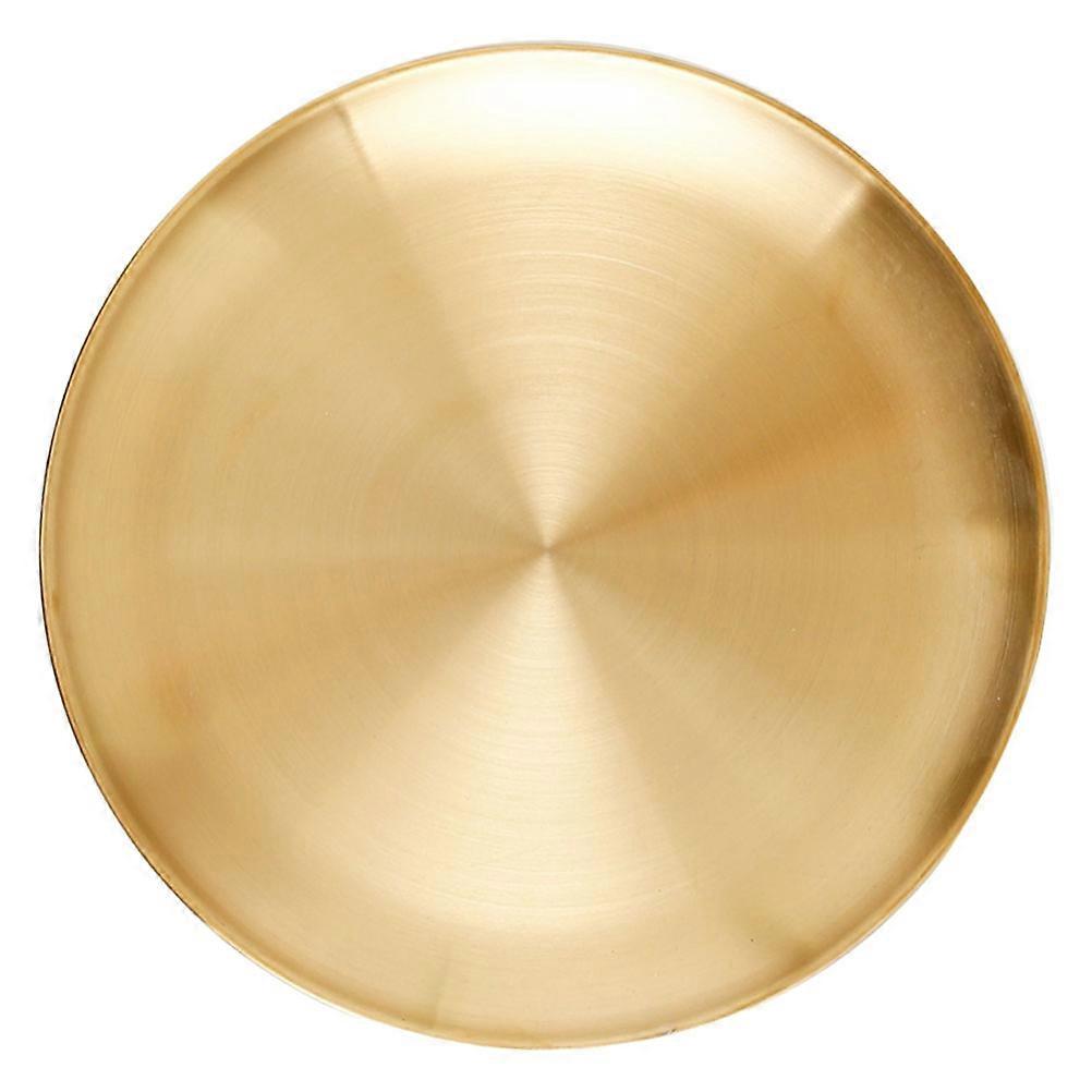 Lightweight Style Golden Food Serving Plate Round Design For Cafes Children 1Pack