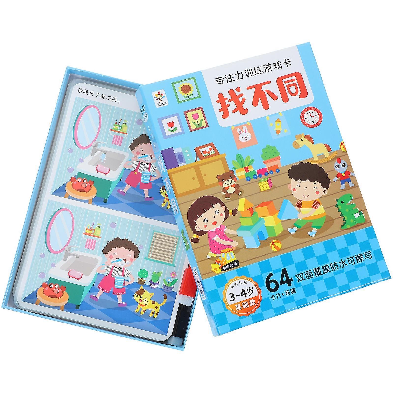 Learning Activities Cards For Toddlers Aged 3-4 Years Old Focused On Observation Skills Improvement In Engaging Blue Design 1 Set