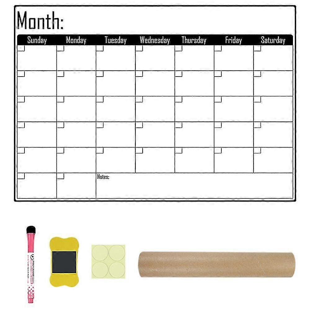 Magnetic Dry Erase Calendar - Vertical Calendar For Refrigerator - Monthly Fridge Calendar Whiteboard