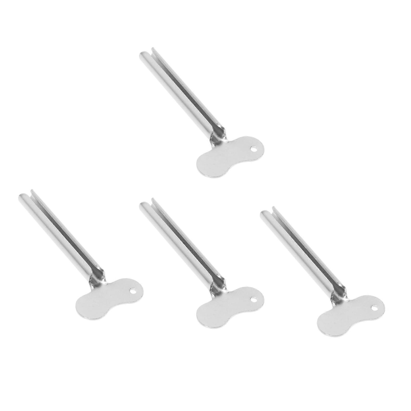 Set of 4 Stainless Steel Toothpaste Tube Squeezers Key Press Tool Metal Extruder for Easy Tube Extraction