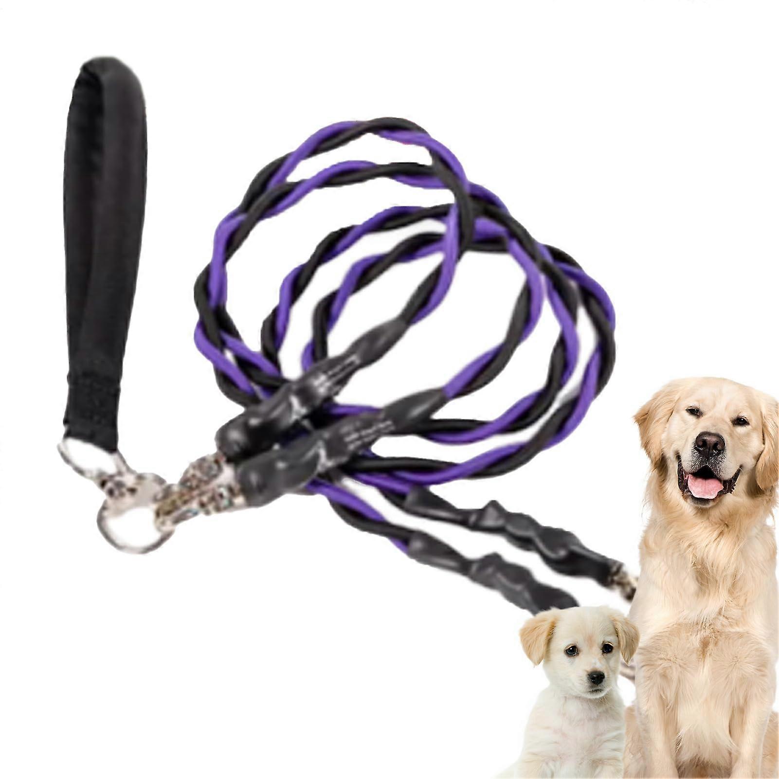 Large Dog Tug Toy - Flexible Double Reinforced Leash for Safe Training and Walks - Comfortable Pet Accessory in Purple