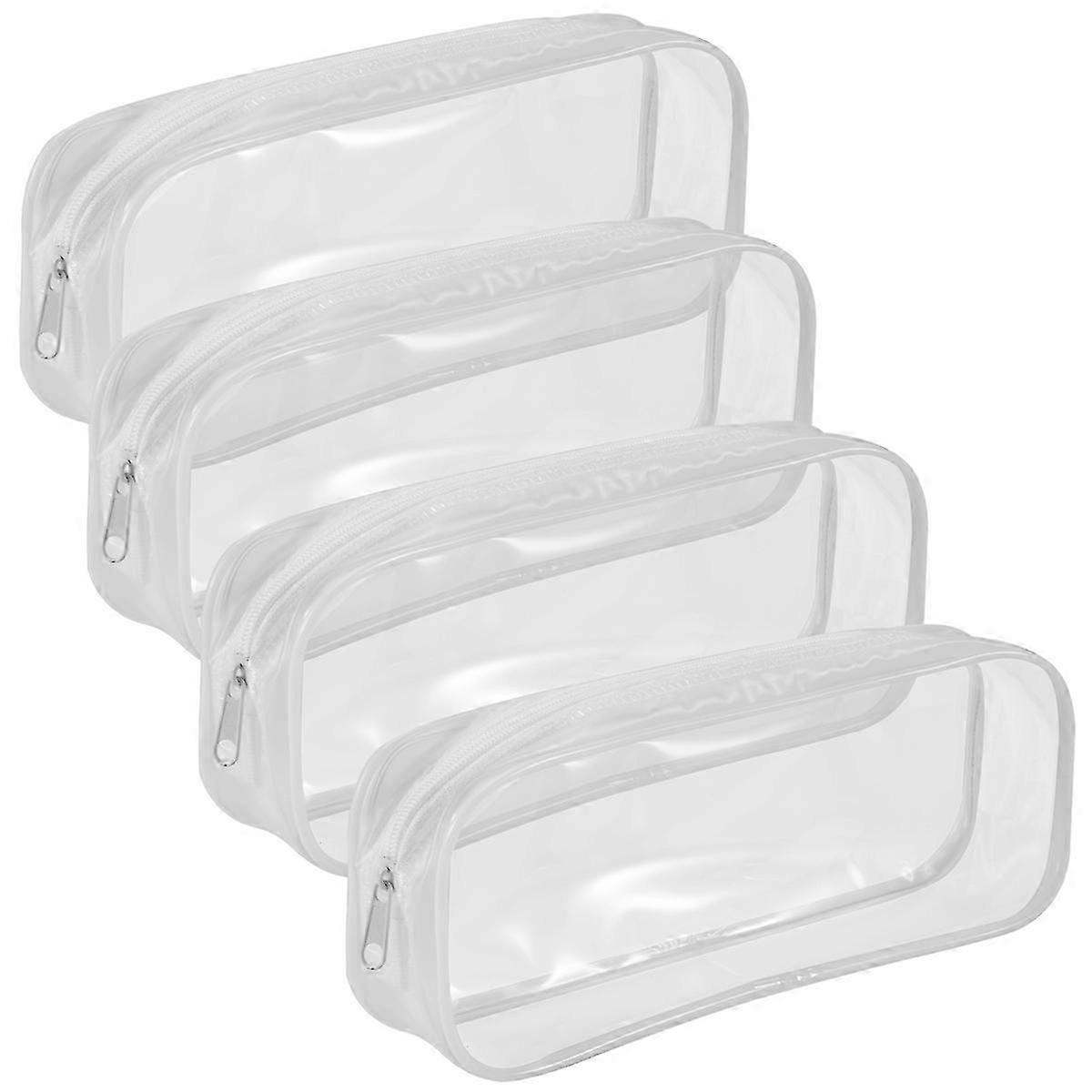 4 Stück durchsichtiges Federmäppchen mit großer Kapazität transparenter Stifttasche PVC