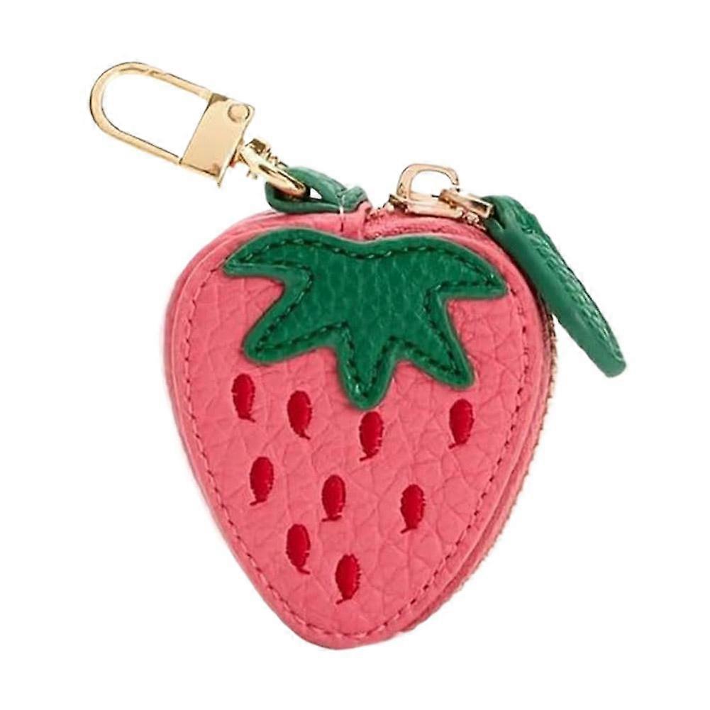Mini Cute Fruit Bag Charm, Keychain with Zipper Can Hold
