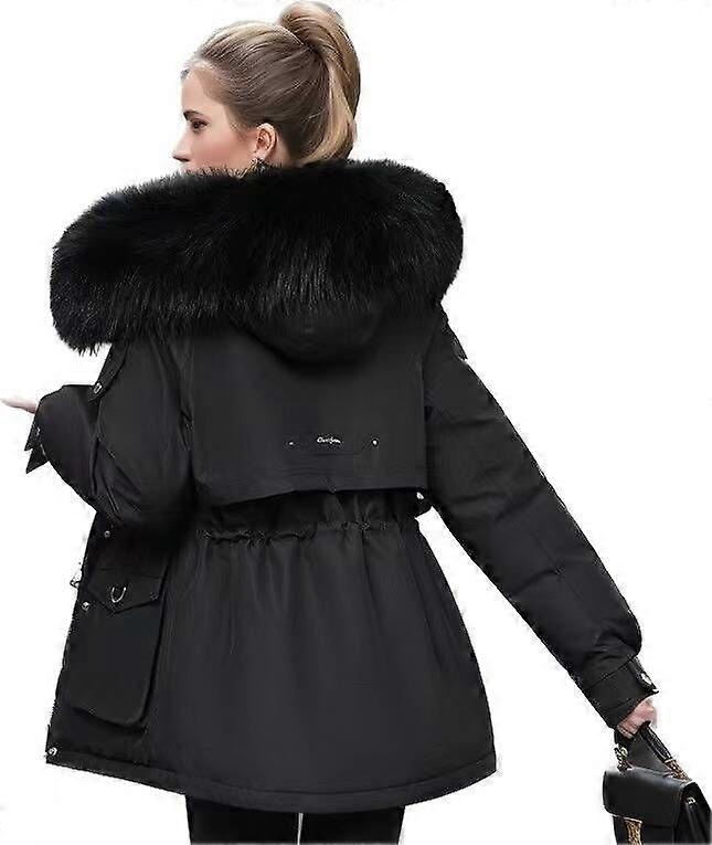 Woman's Cropped Cotton Slim Fit Warm Parka Jacket