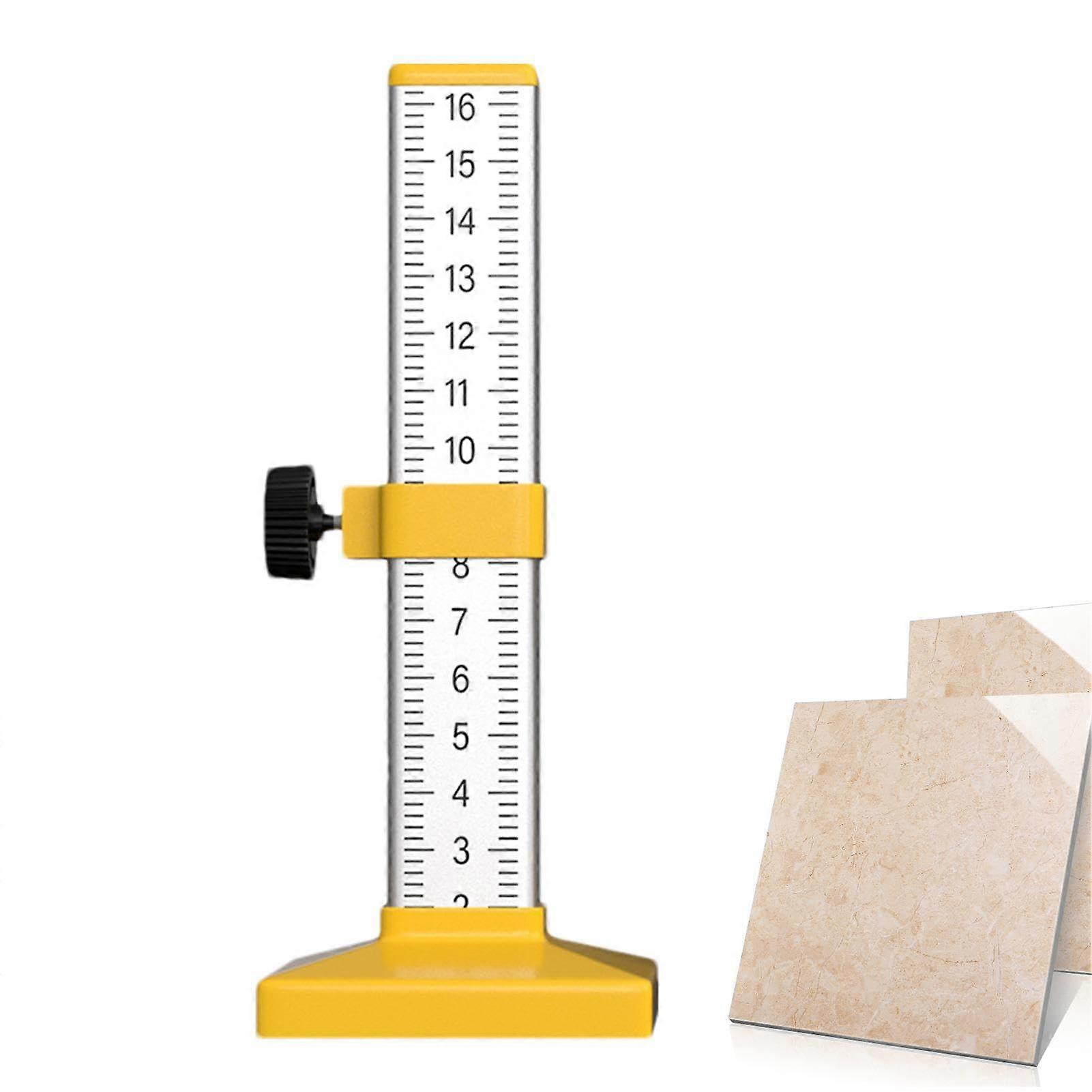Laying Floor Ruler for Tile Installation - Double-Sided Scale Mason Ruler for Ceramic Tiles, Accurate Contour Measurement Tool in Yellow