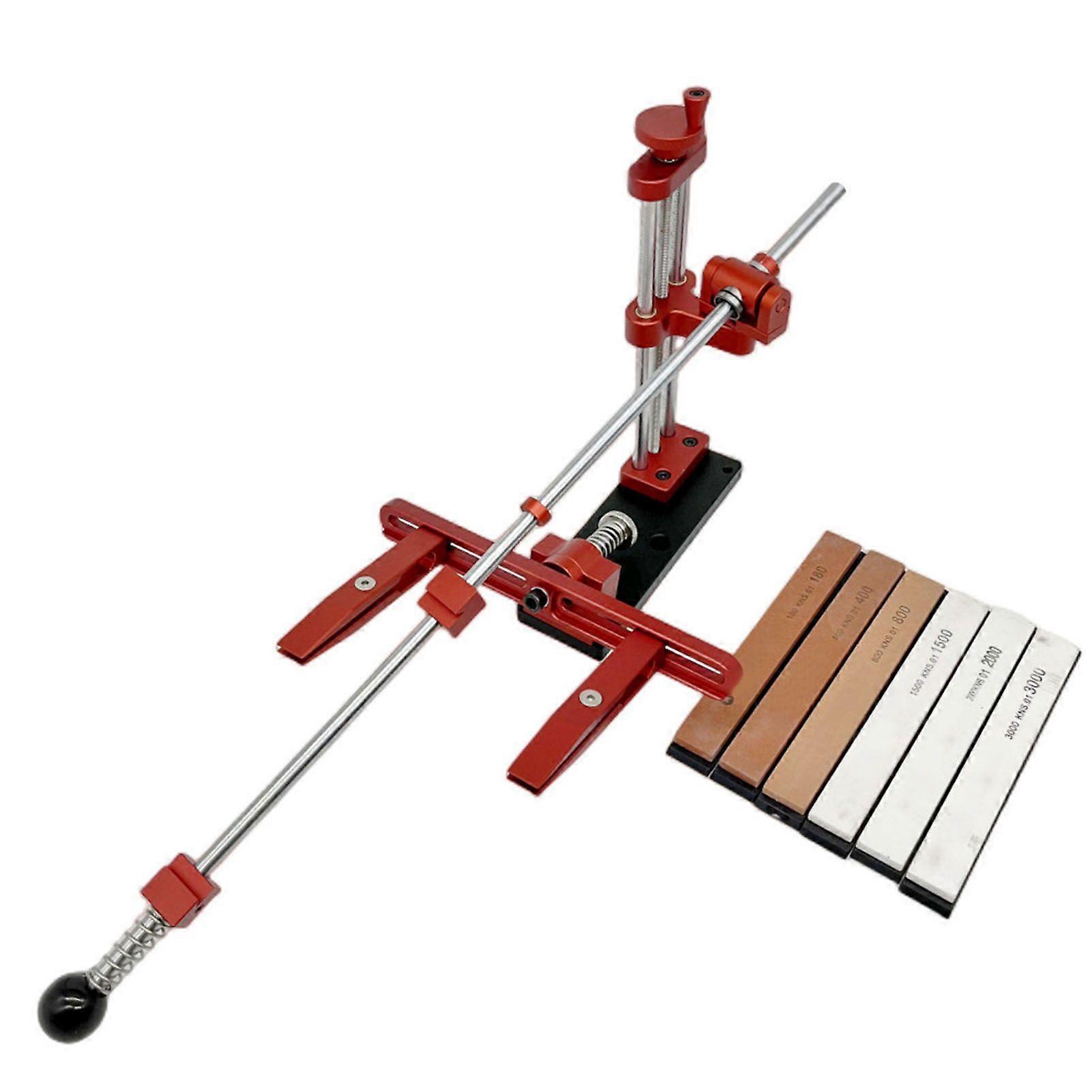 Blade Sharpener Fixed-Angle Professional Sharpening Stone Home Kitchen Sharpening Tool 360 Rotation Flip Design with 4 Diamond Sharpening Stone