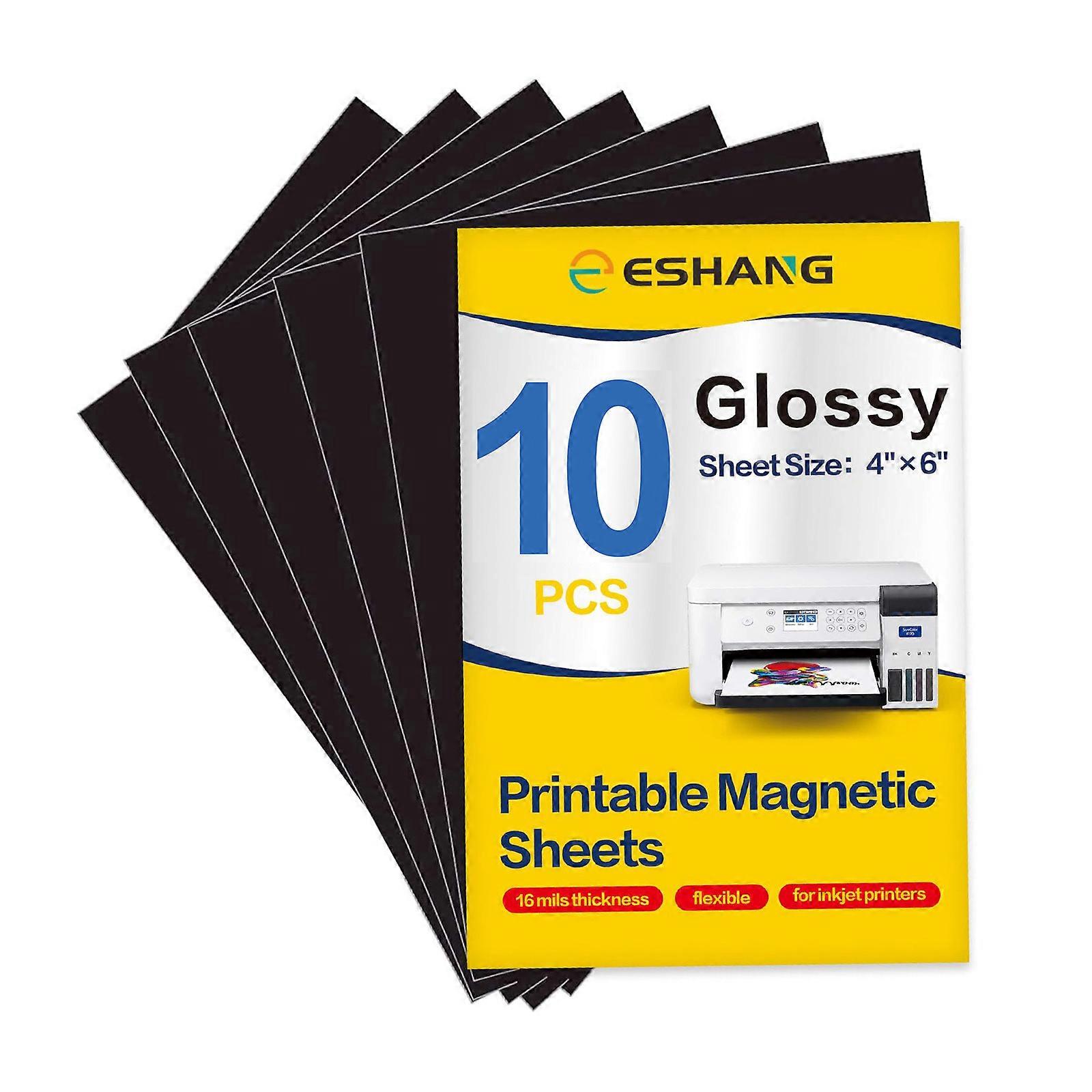 10 PCS of 4R (4×6 Inches) Glossy Printable Magnetic Photo Paper 10.2×15.2cm Non-Adhesive Magnetic Printing Paper, Suitable for Inkjet Printers