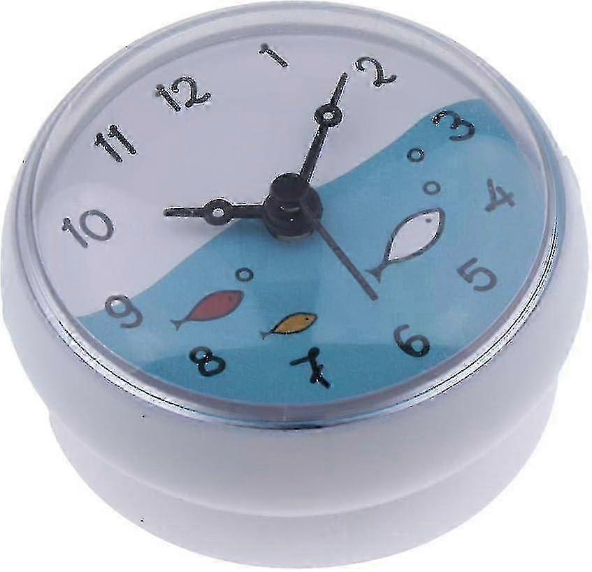 Waterproof Bathroom Clock with Suction Cup - White 75x35mm Wall Mounted Shower Time Display