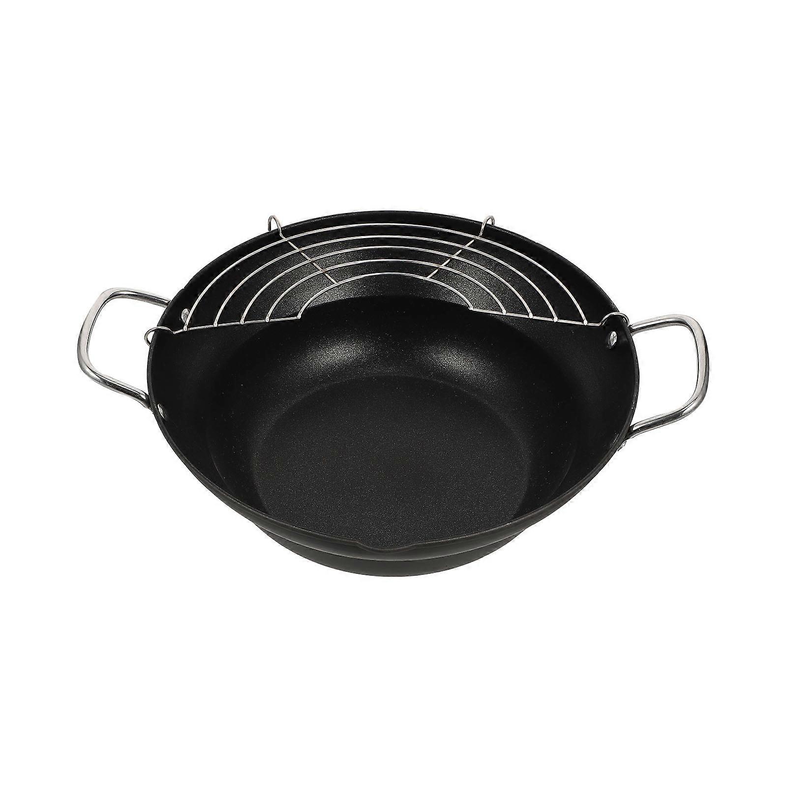 Japanese Style Tempura Fryer Used for Home Kitchen Tool Stainless Steel Coffee Color with Frying Function 1Set