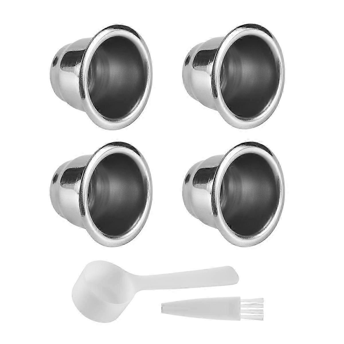 4Pcs for Stainless Steel Refillable Coffee Capsule