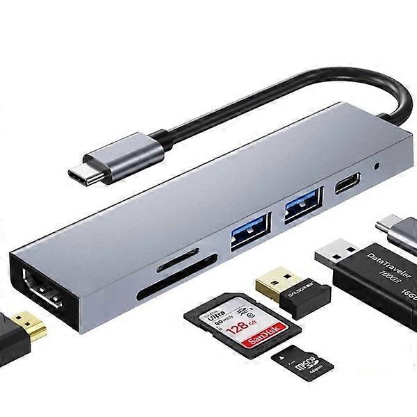 USB 3.1 Type-C Hub To HDMI Multi Splitter Adapter 4K Thunderbolt 3 USB C Hub with TF SD Reader Slot.