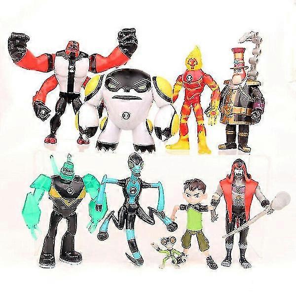 Ben 10 Action Figure 9pcs 5" Pvc Doll Set Play Toy Model